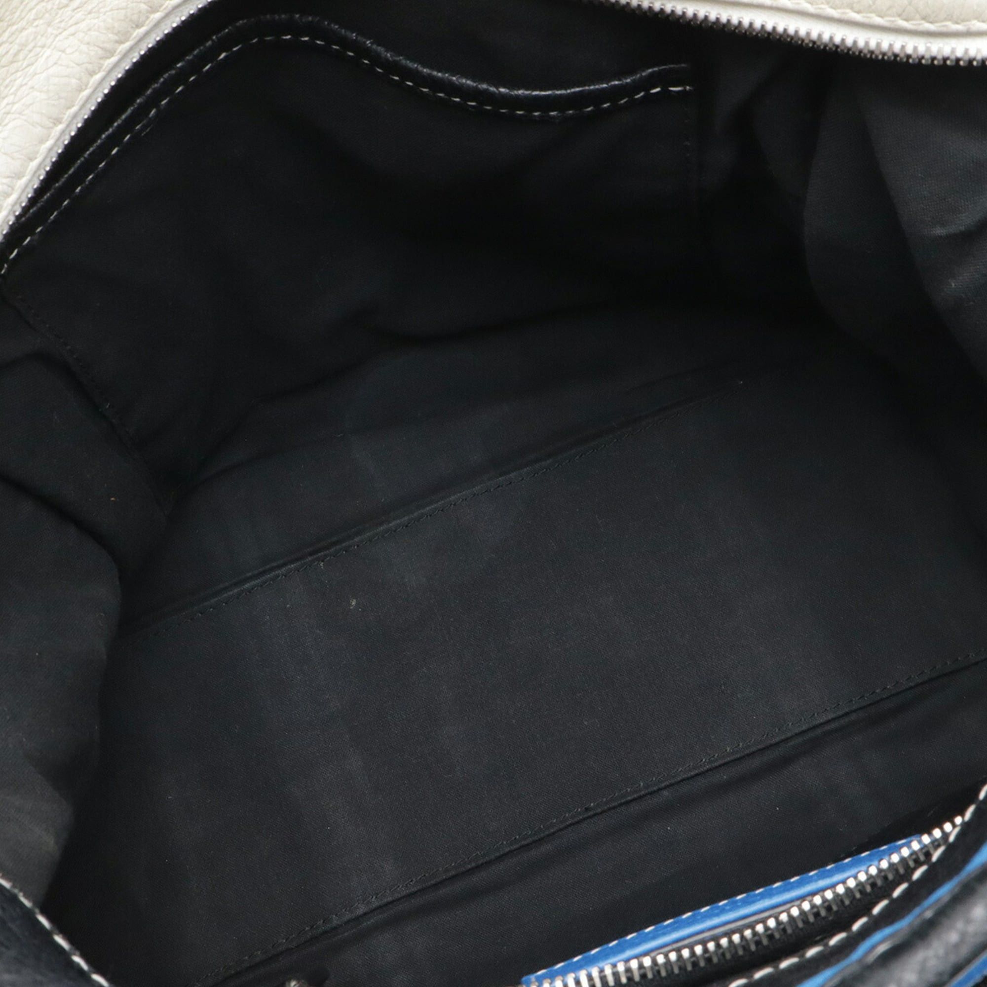 Balenciaga BALENCIAGA Bazaar Shopper Tote Bag Shoulder Leather Stripe Black White Blue 443096 Size ONE SIZE - 8 Thumbnail