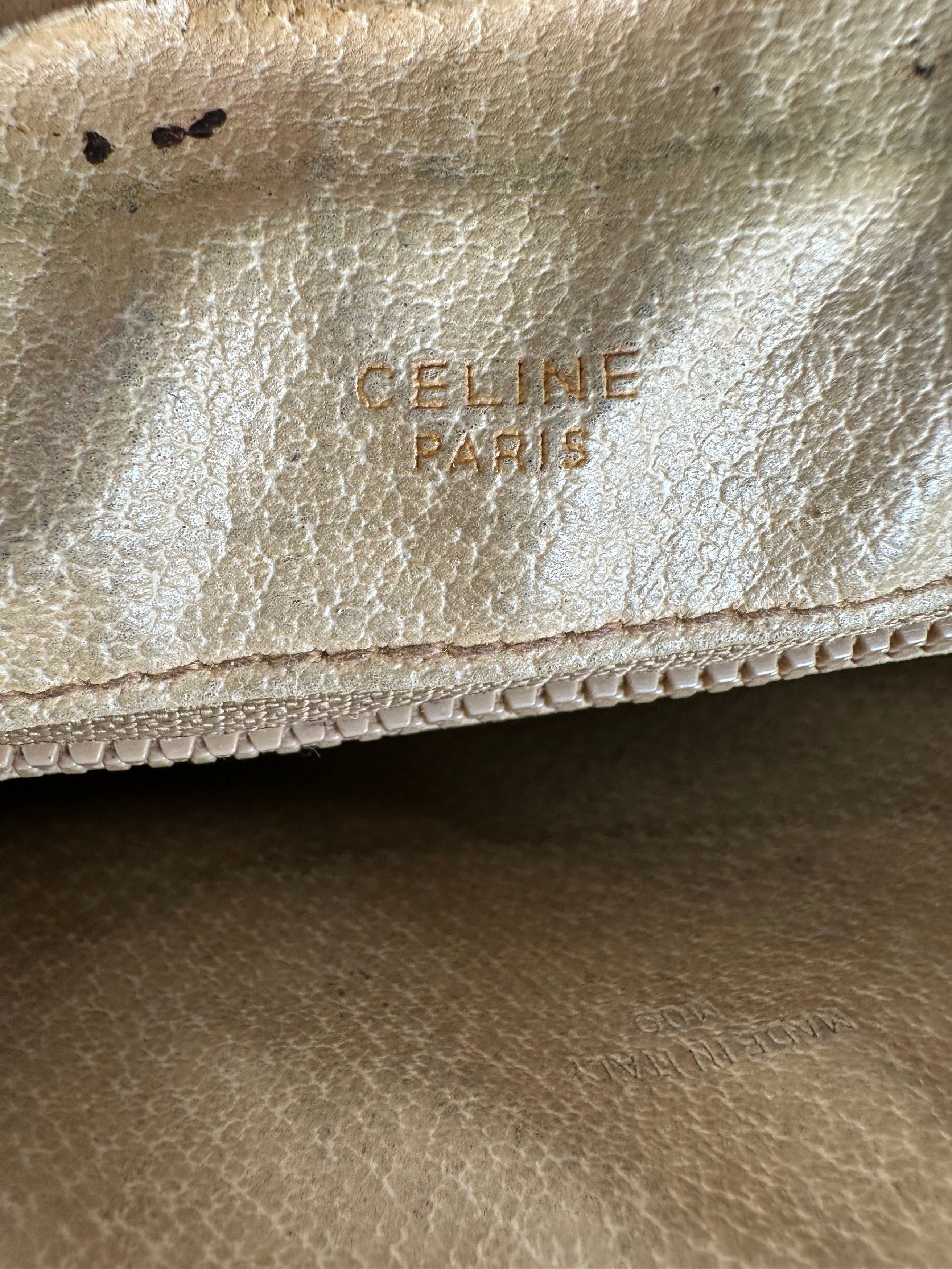 Celine Vintage Paris Triomphe Monogram Leather Clutch Beige Brown Size ONE SIZE - 3 Thumbnail