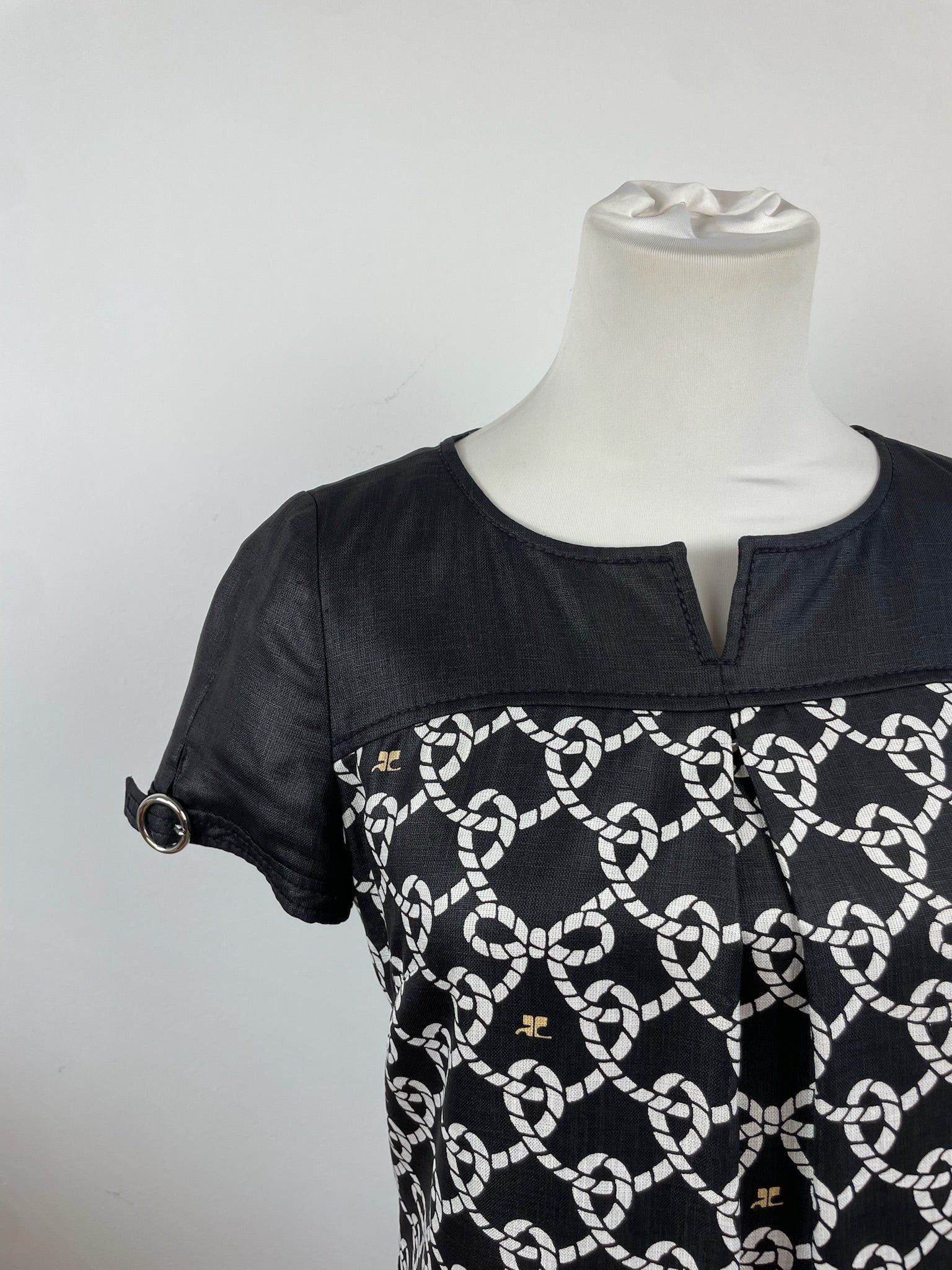 Courreges Vintage Abstract Dress Black White M Size S / US 4 / IT 40 - 12 Thumbnail