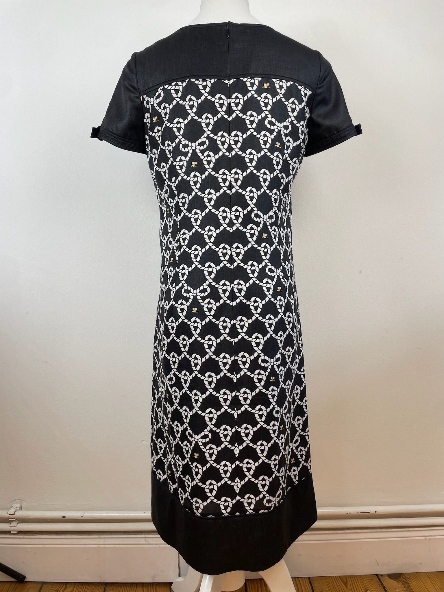Courreges Vintage Abstract Dress Black White M Size S / US 4 / IT 40 - 3 Thumbnail