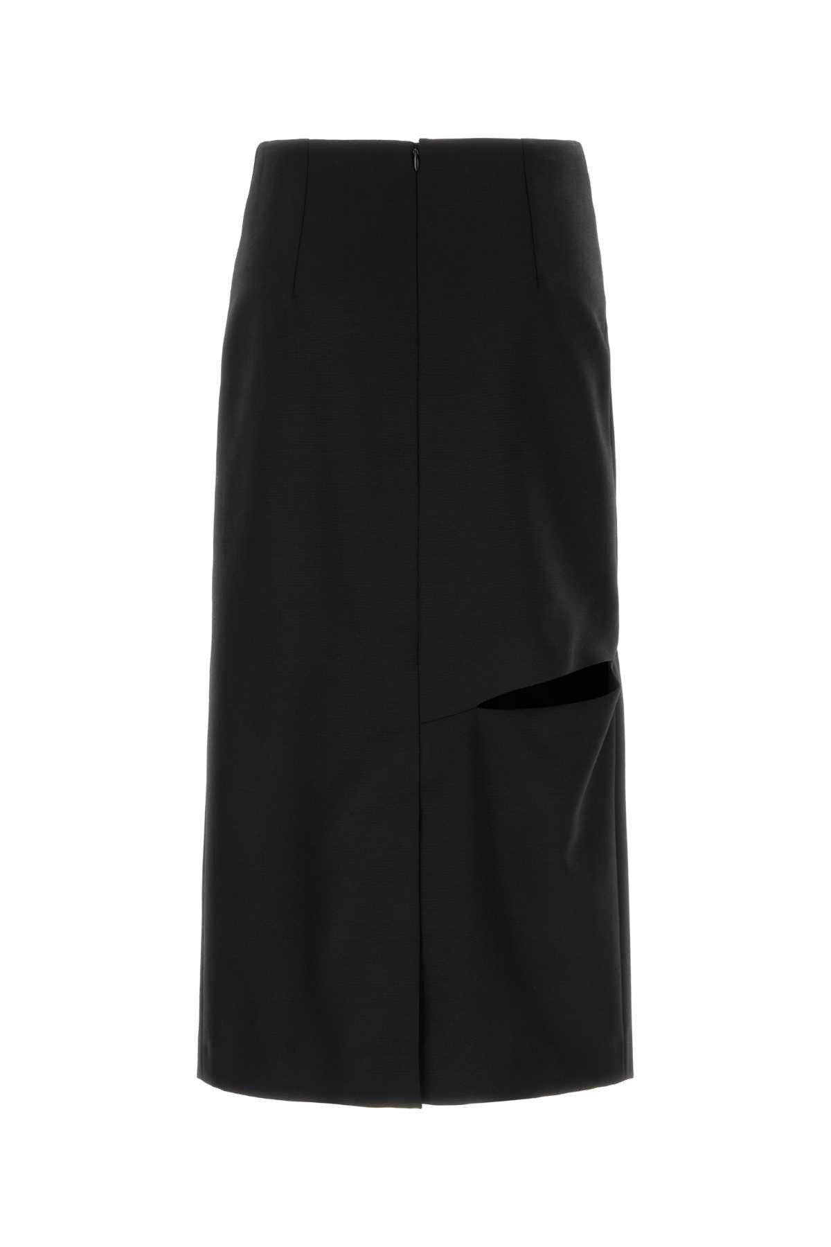Jil Sander Black Wool Blend Skirt Size 27" / US 4 / IT 40 - 2 Thumbnail