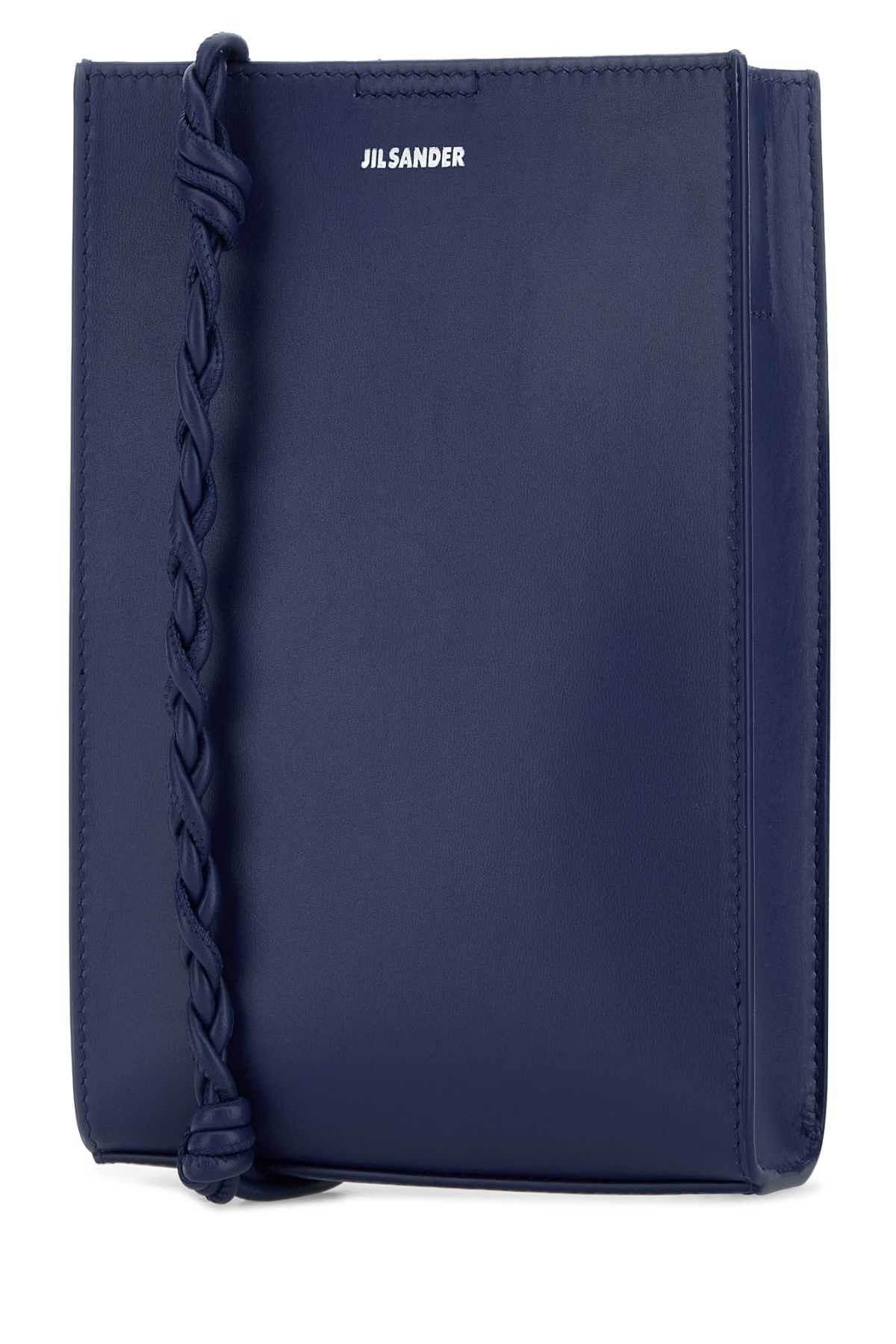 Jil Sander Navy Blue Leather Small Tangle Shoulder Bag Size ONE SIZE - 2 Thumbnail