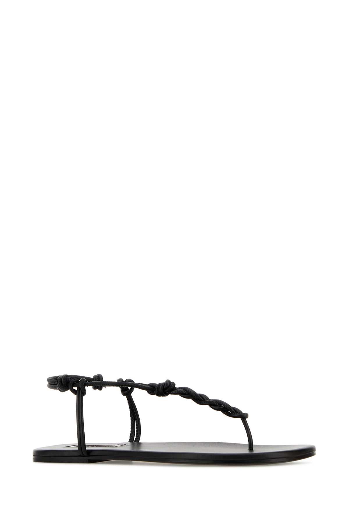 Jil Sander Black Leather Tangle Sandals Size US 11 / IT 41 - 2 Thumbnail