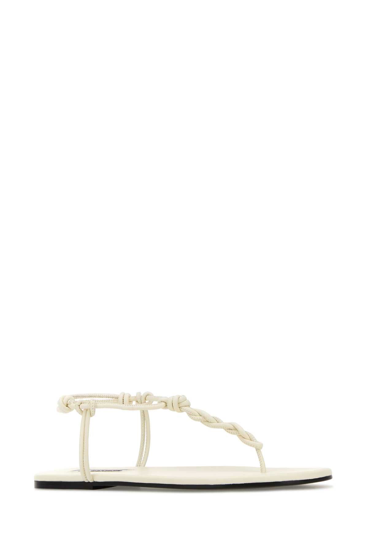 Jil Sander White Leather Tangle Sandals Size US 11 / IT 41 - 2 Thumbnail