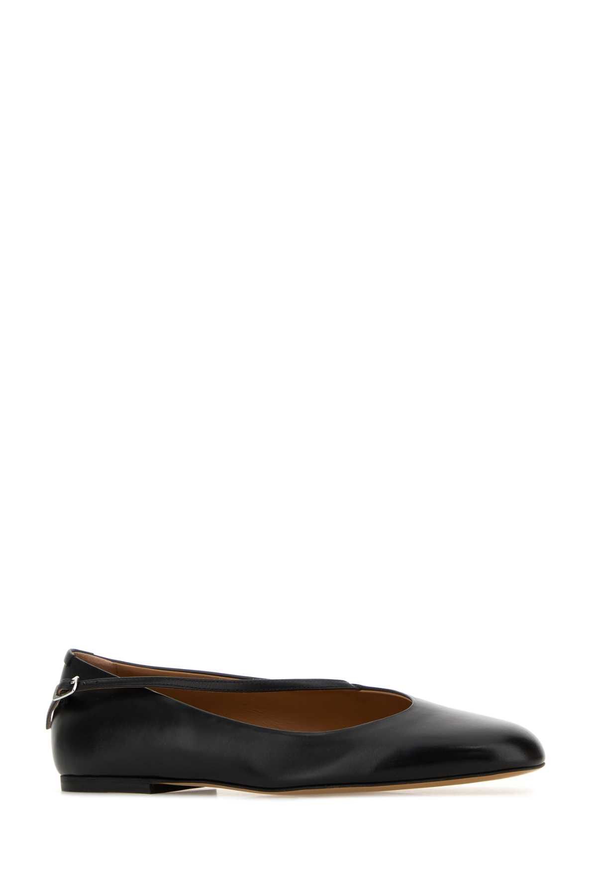 Jil Sander Black Leather Elyss Ballerinas Size US 6.5 / IT 36.5 - 2 Thumbnail