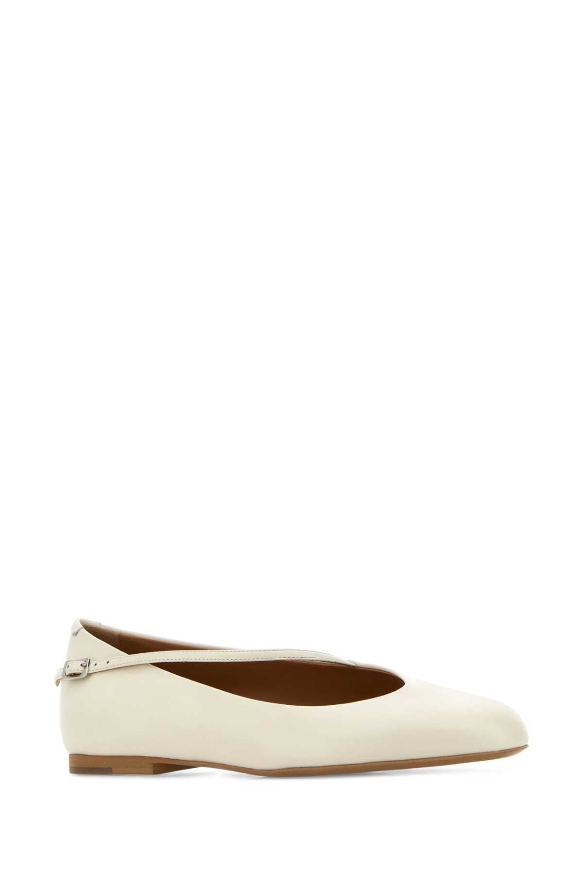 Jil Sander White Leather Elyss Ballerinas Size US 6.5 / IT 36.5 - 2 Thumbnail