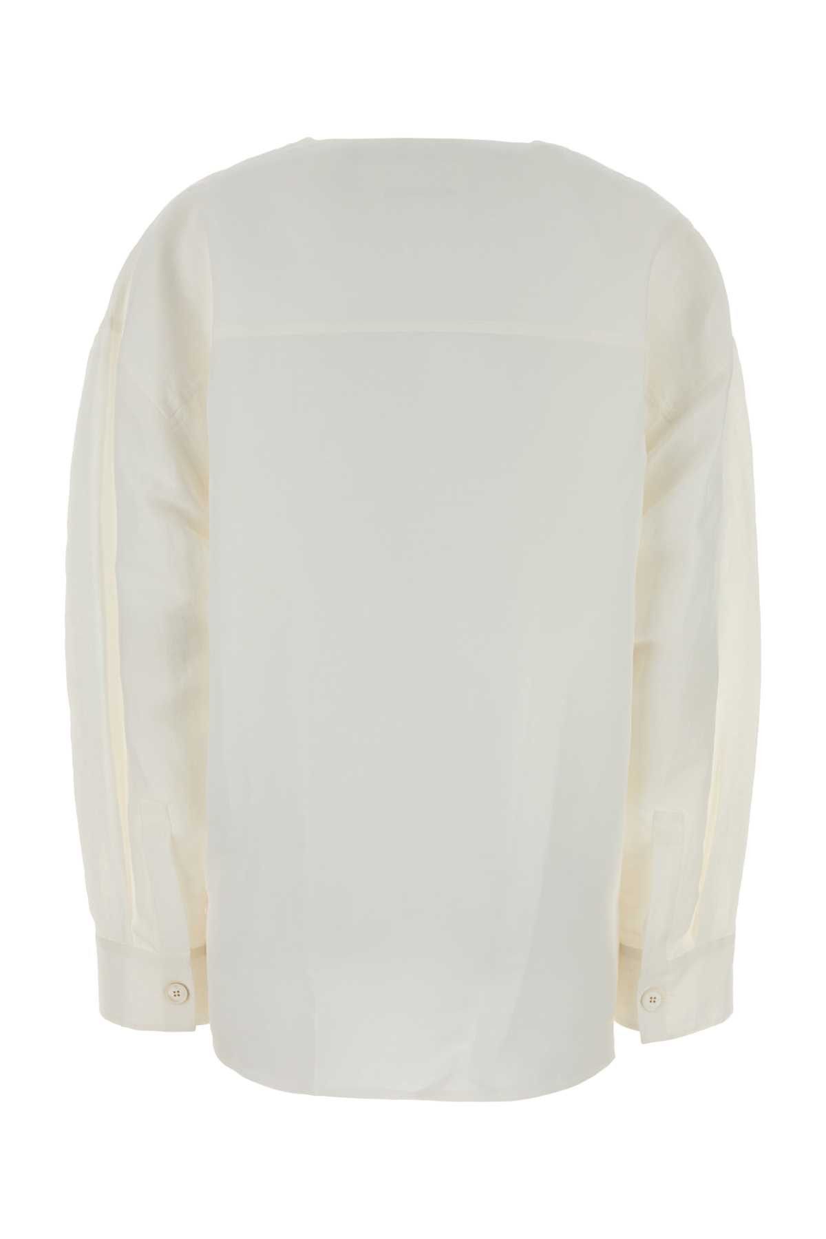 Jil Sander White Linen Blend Oversize Shirt Size S / US 4 / IT 40 - 2 Thumbnail