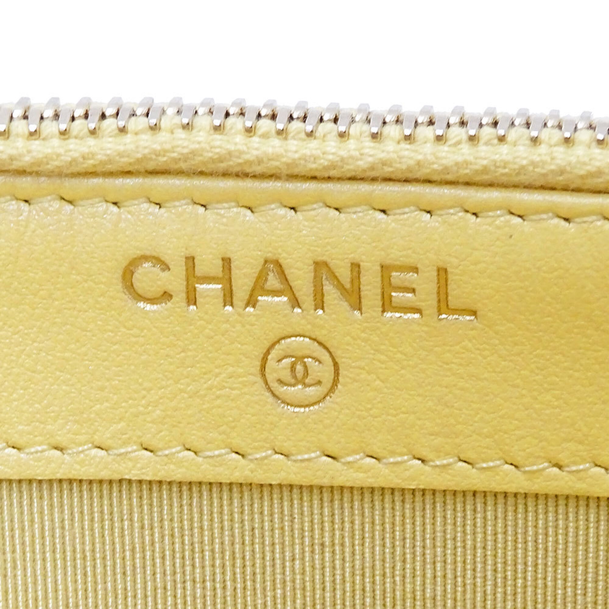 Chanel Chanel Women's Wallet, Brand Shoulder Matelassé Caviar Leather, Yellow, Gold Hardware, Chain Wallet Size ONE SIZE - 9 Thumbnail