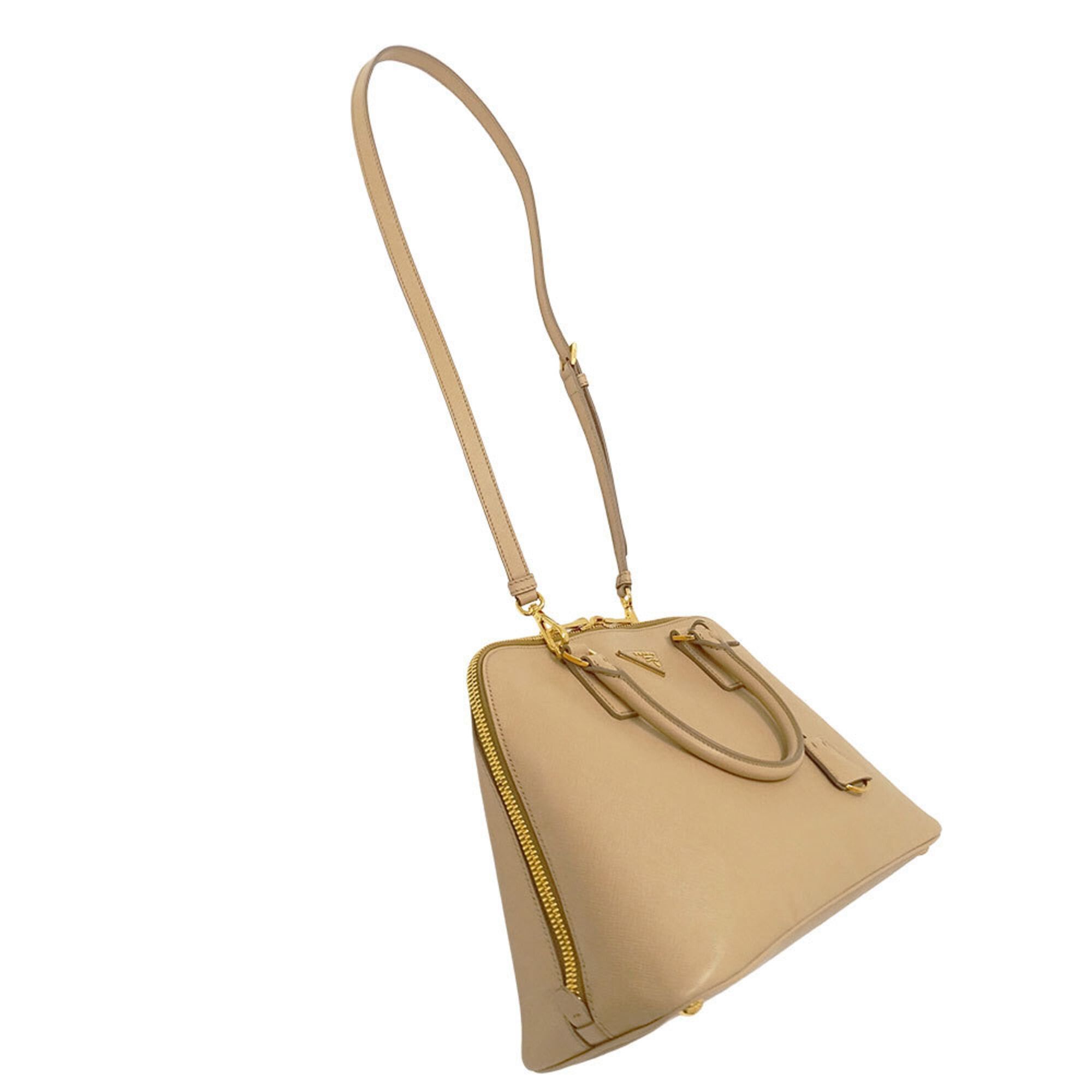 Prada Prada handbag for women, brand name, handbag/shoulder bag, 2-way, Saffiano leather, Promenade, beige, BL0836 Size ONE SIZE - 5 Thumbnail