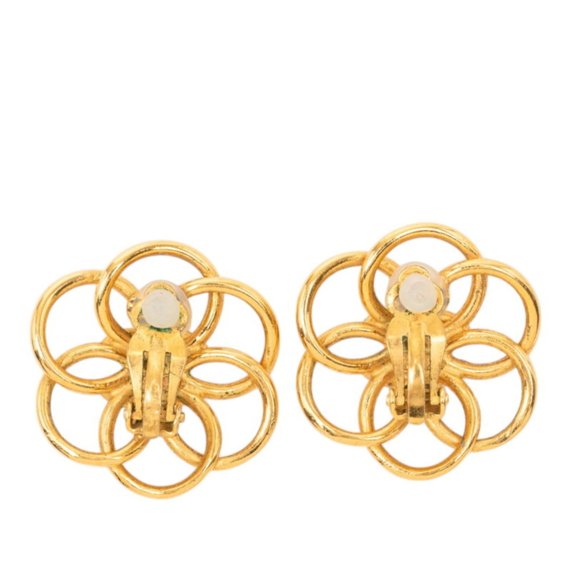 Chanel Chanel Flower Motif Earrings, Gold Plated, Women's CHANEL Size ONE SIZE - 2 Thumbnail
