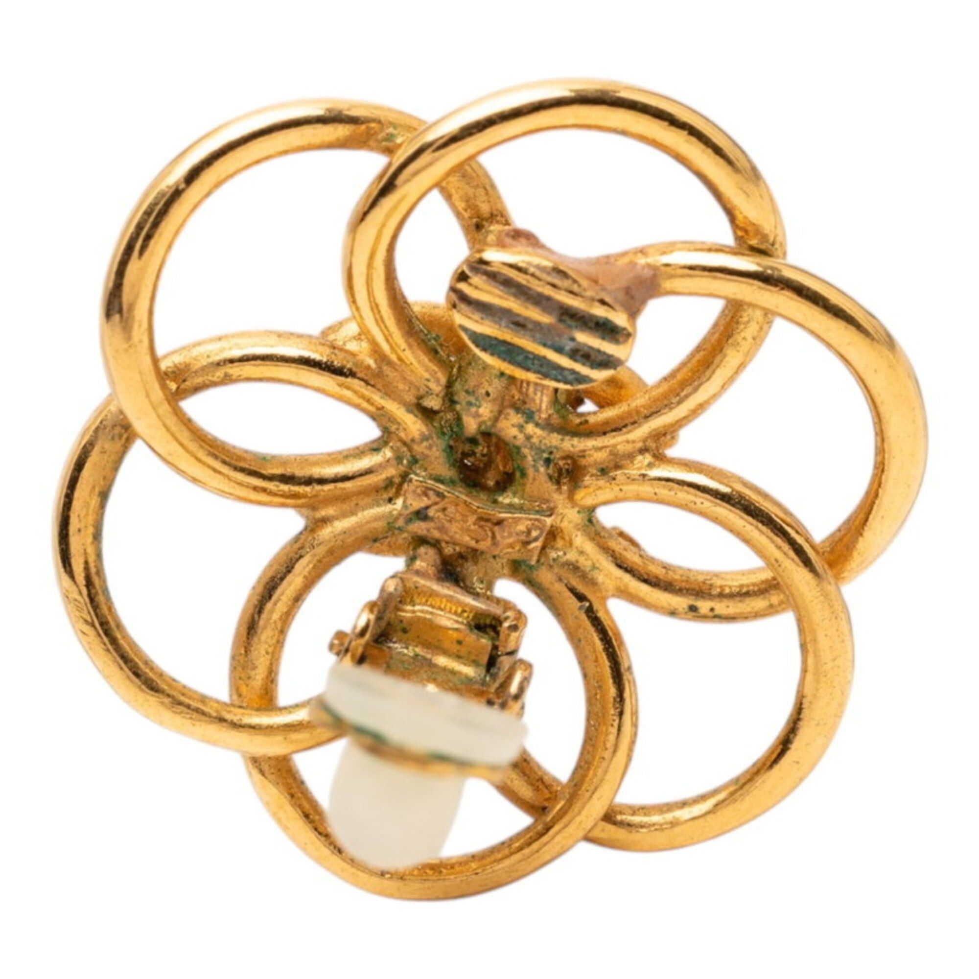 Chanel Chanel Flower Motif Earrings, Gold Plated, Women's CHANEL Size ONE SIZE - 3 Thumbnail