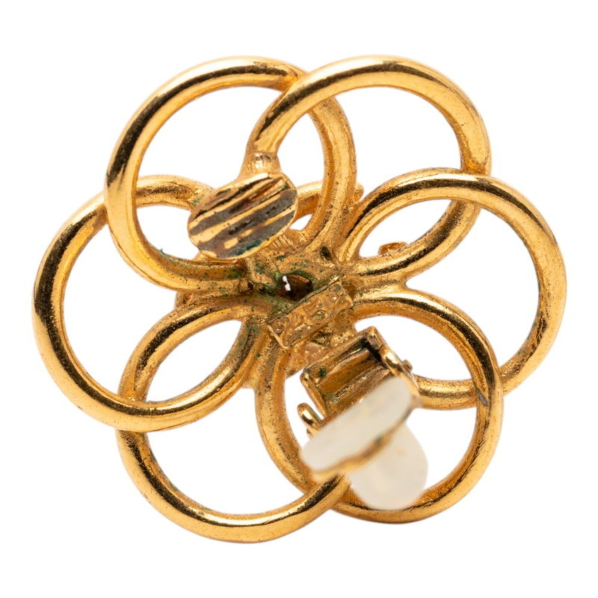 Chanel Chanel Flower Motif Earrings, Gold Plated, Women's CHANEL Size ONE SIZE - 4 Thumbnail