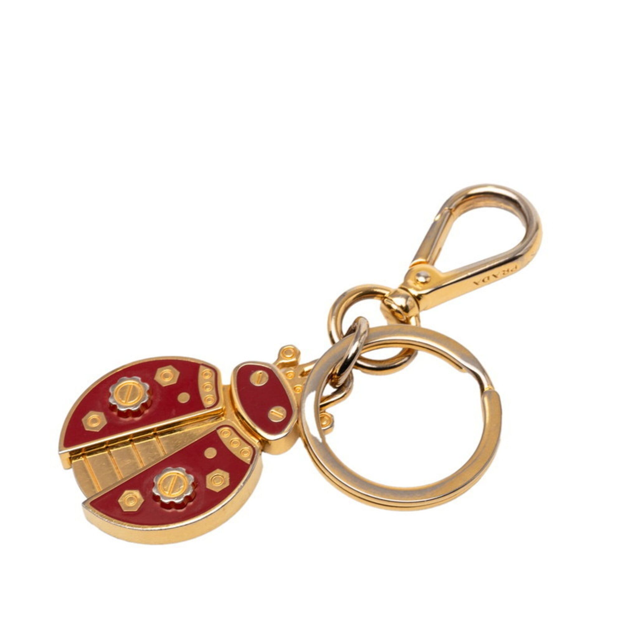 Prada Prada Ladybug Motif Keychain Charm, Gold Plated Enamel, Women's PRADA Size ONE SIZE - 2 Thumbnail