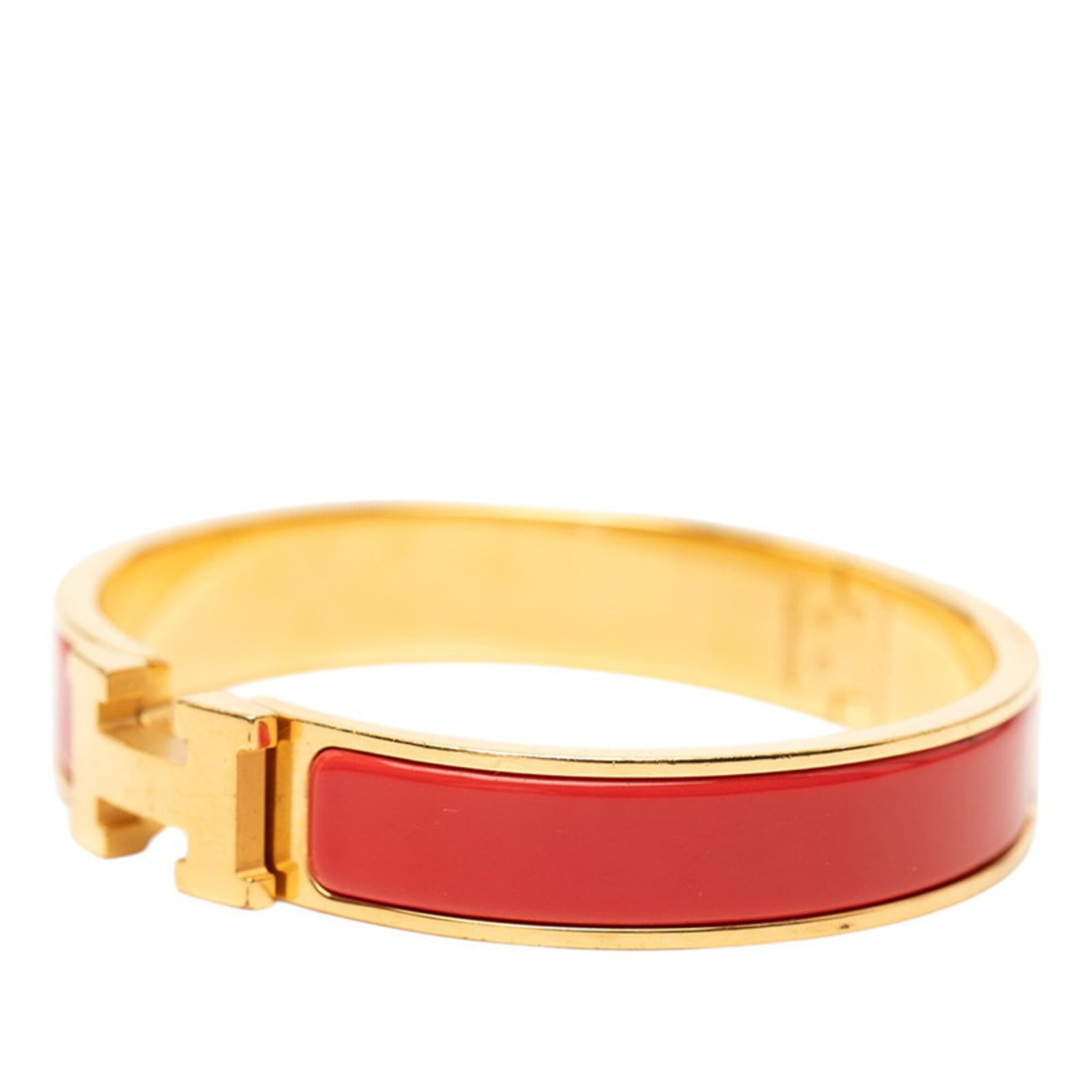 Hermes Hermes Click H PM Bracelet Bangle Gold Red Plated Women's HERMES Size ONE SIZE - 2 Thumbnail
