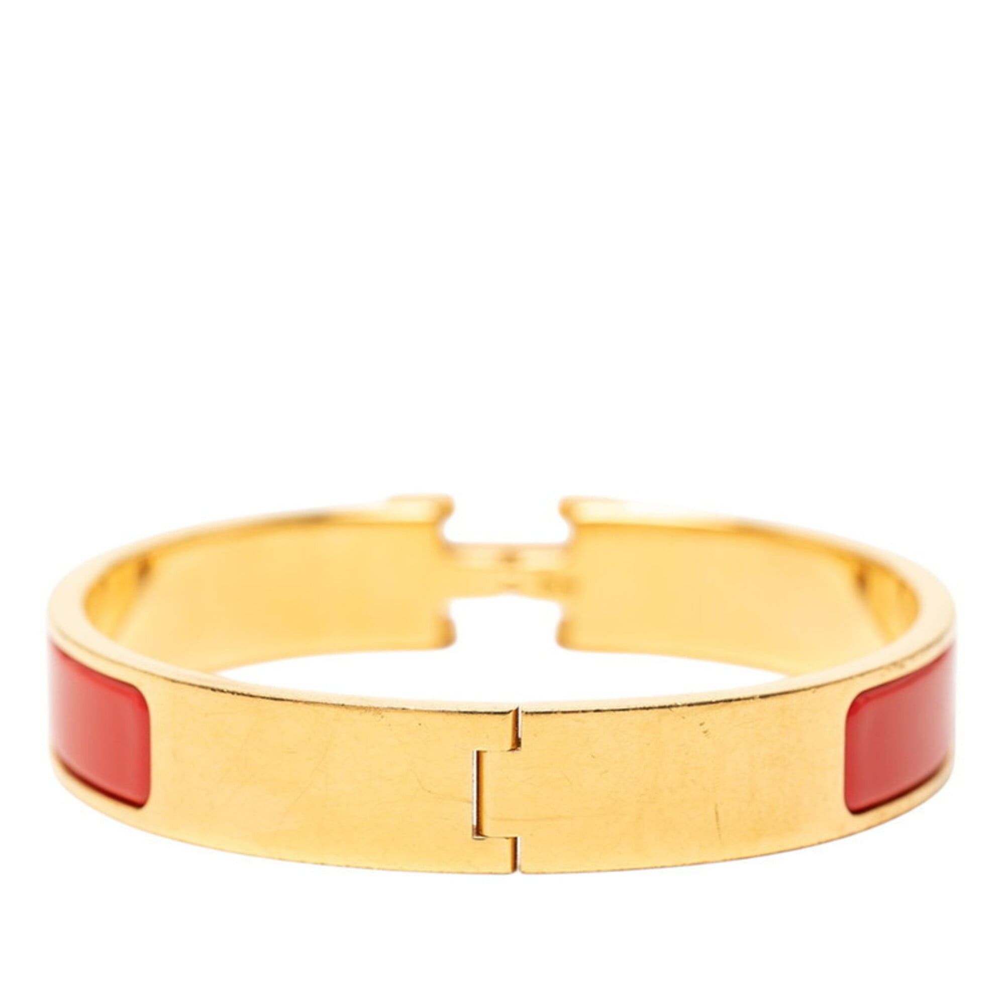 Hermes Hermes Click H PM Bracelet Bangle Gold Red Plated Women's HERMES Size ONE SIZE - 3 Thumbnail
