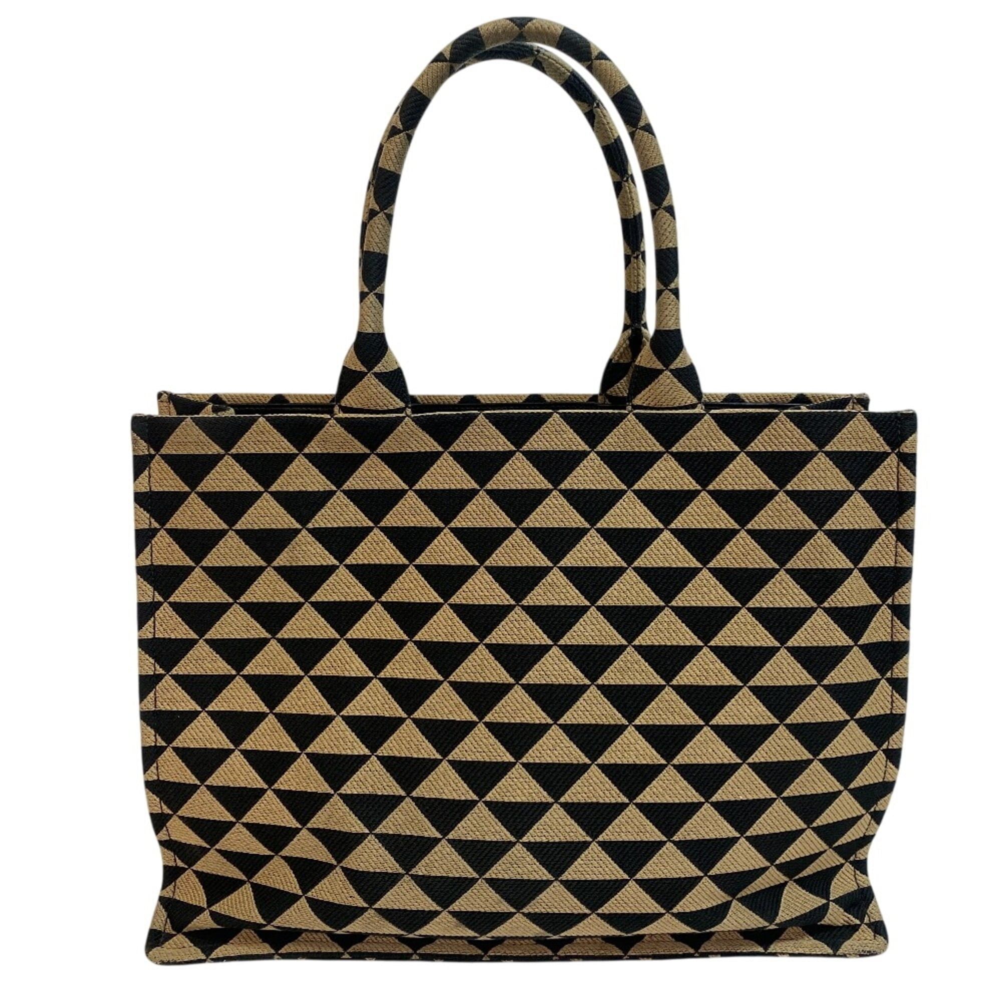 Prada PRADA 1BA356 Small Tote Embroidered Fabric Jacquard Handbag Black Size ONE SIZE - 2 Thumbnail