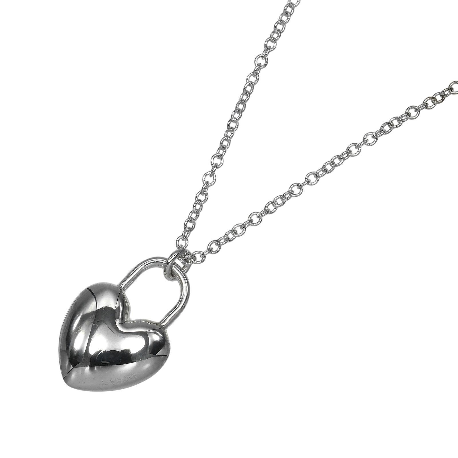 Tiffany & Co. Tiffany & Co. TIFFANY&Co. Heart Lock Au750 White Gold Diamond Necklace Precious Metal Necklace DUTY FREE for USA Size ONE SIZE - 3 Thumbnail