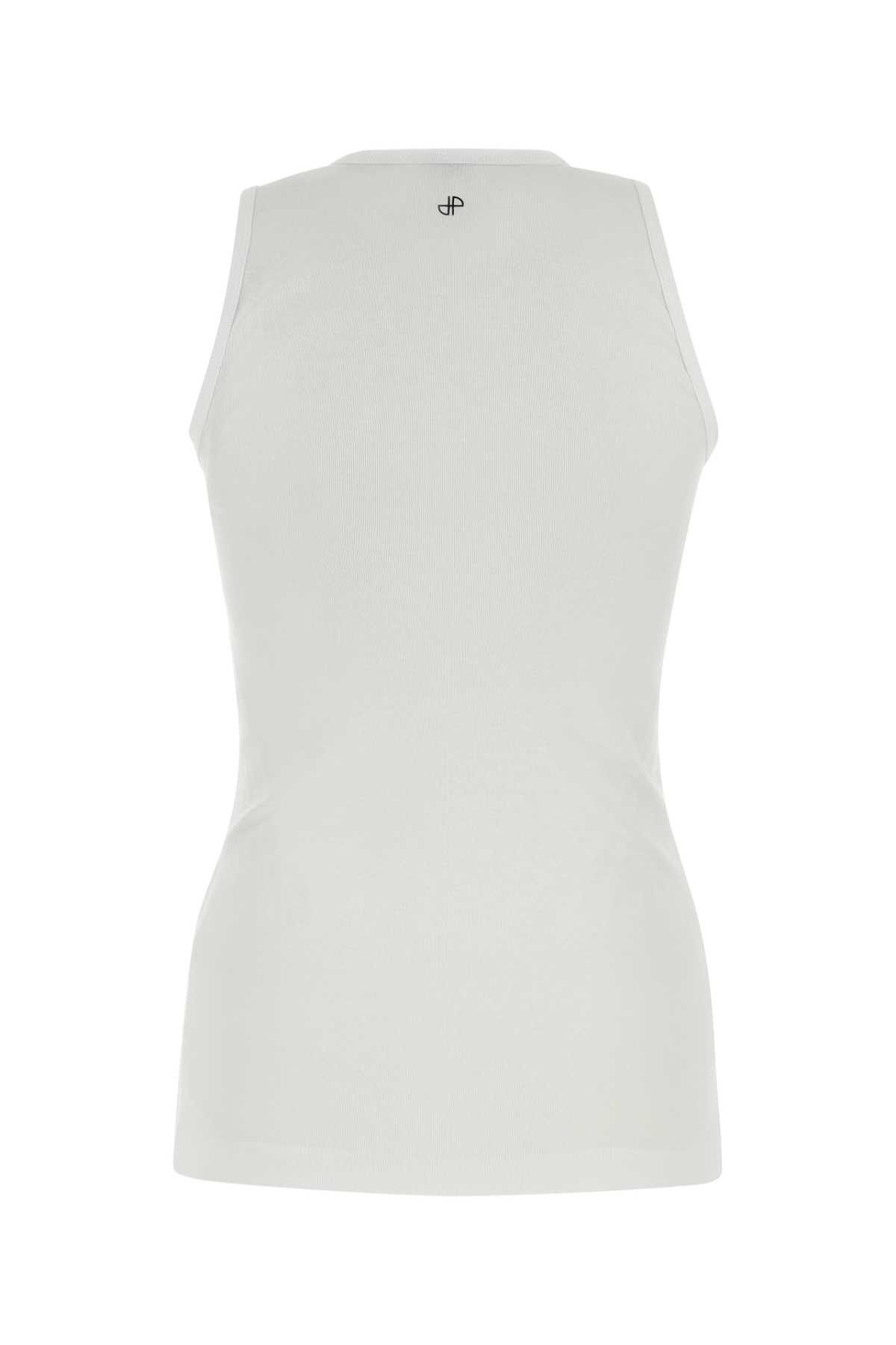 Patou White Cotton Tank Top Size L / US 10 / IT 46 - 2 Thumbnail