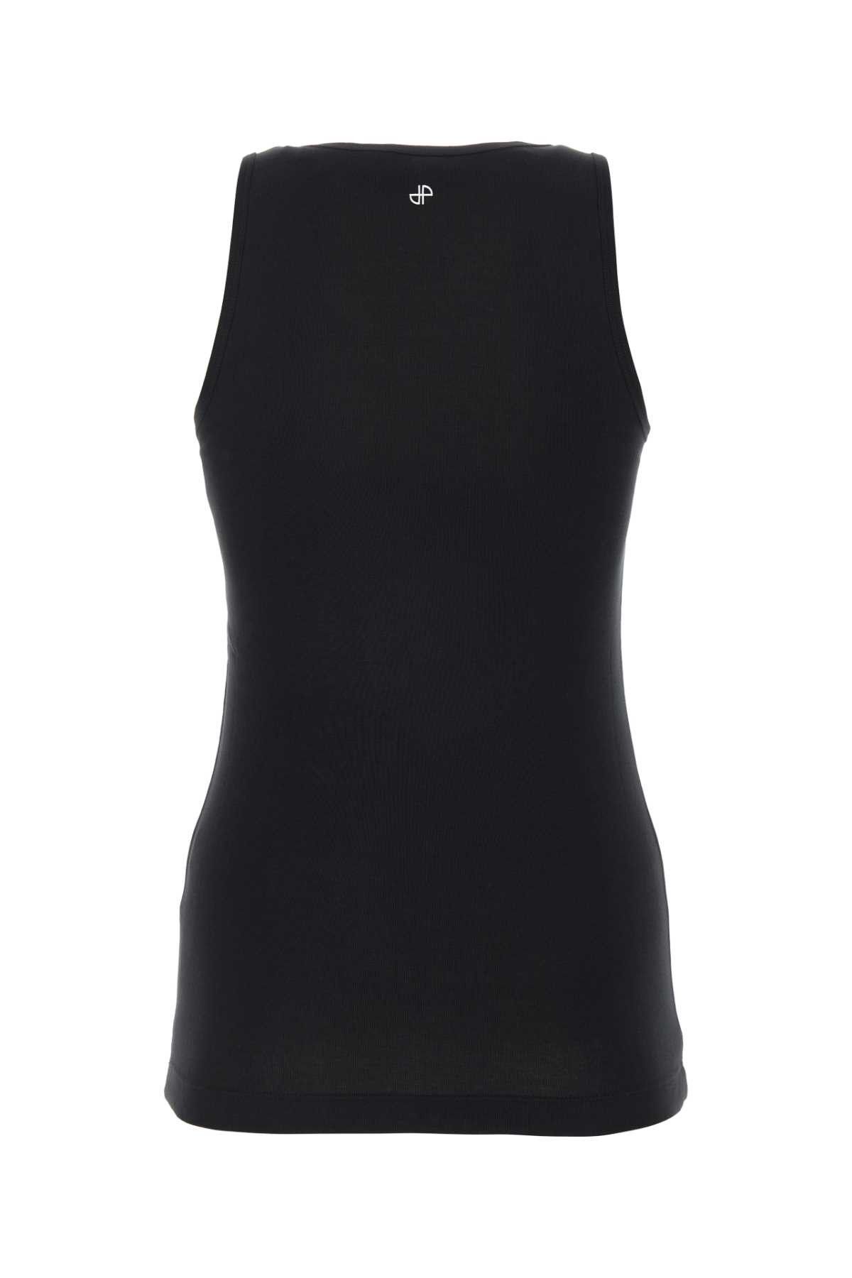 Patou Black Cotton Tank Top Size L / US 10 / IT 46 - 2 Thumbnail