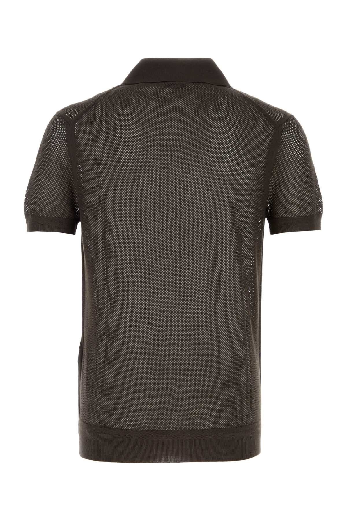 Tom Ford Chocolate Mesh Polo Shirt Size US XL / EU 56 / 4 - 2 Thumbnail