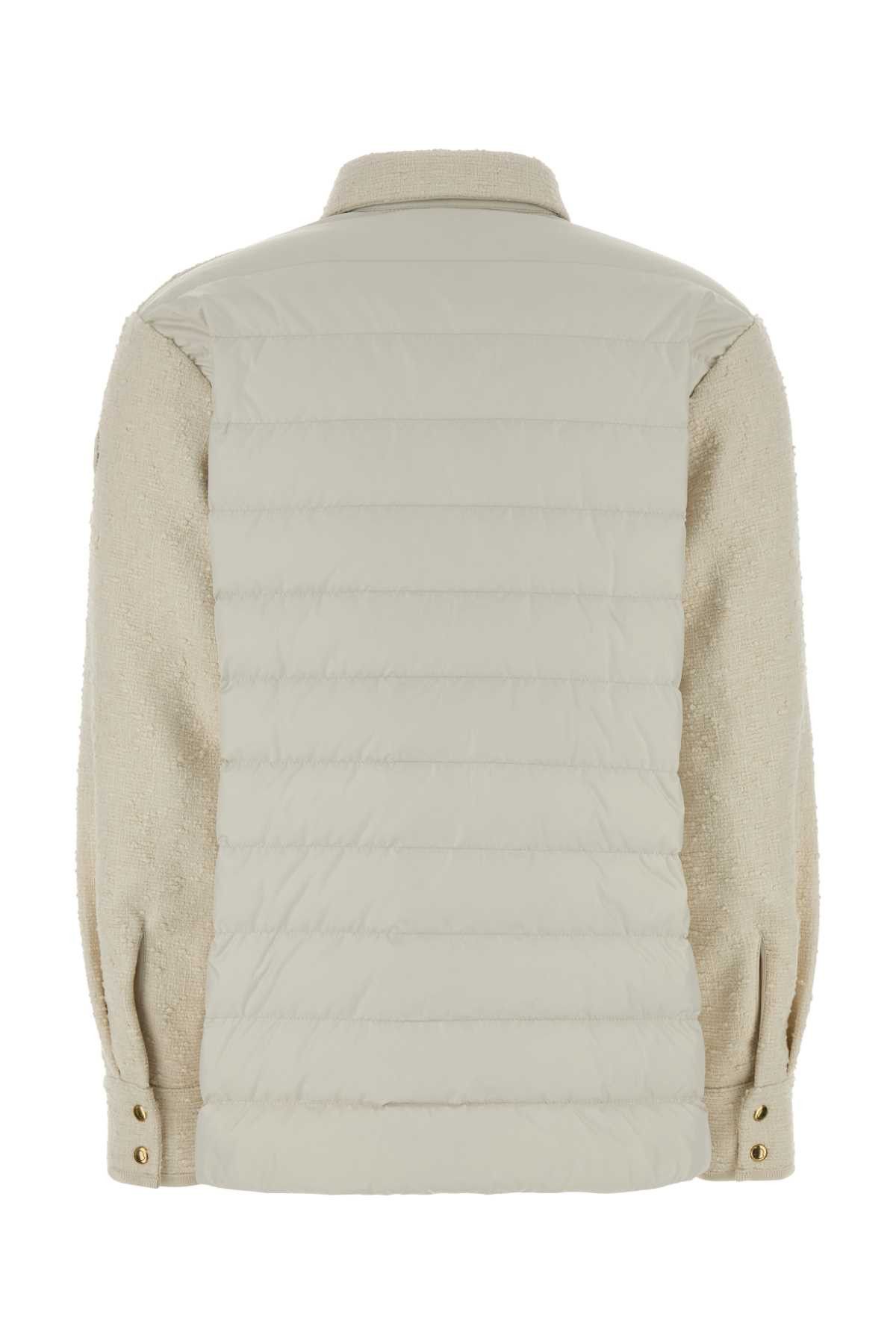Moncler Ivory Boucle Down Jacket Size M / US 6-8 / IT 42-44 - 2 Thumbnail