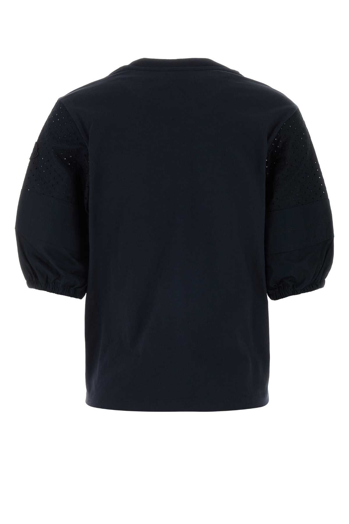 Moncler Navy Blue Cotton T-Shirt Size M / US 6-8 / IT 42-44 - 2 Thumbnail
