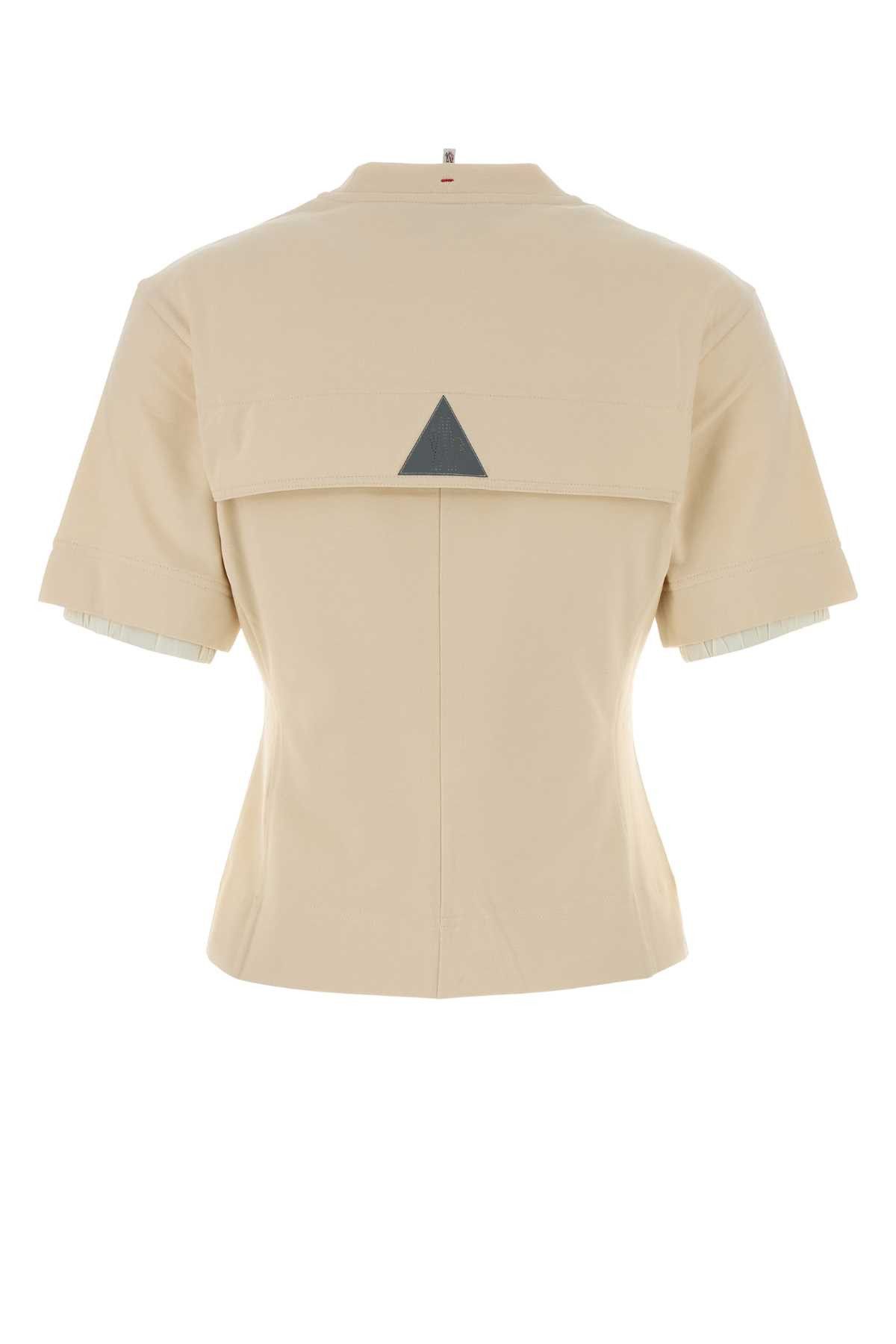 Moncler Grenoble Ivory Stretch Cotton T-Shirt Size S / US 4 / IT 40 - 2 Thumbnail