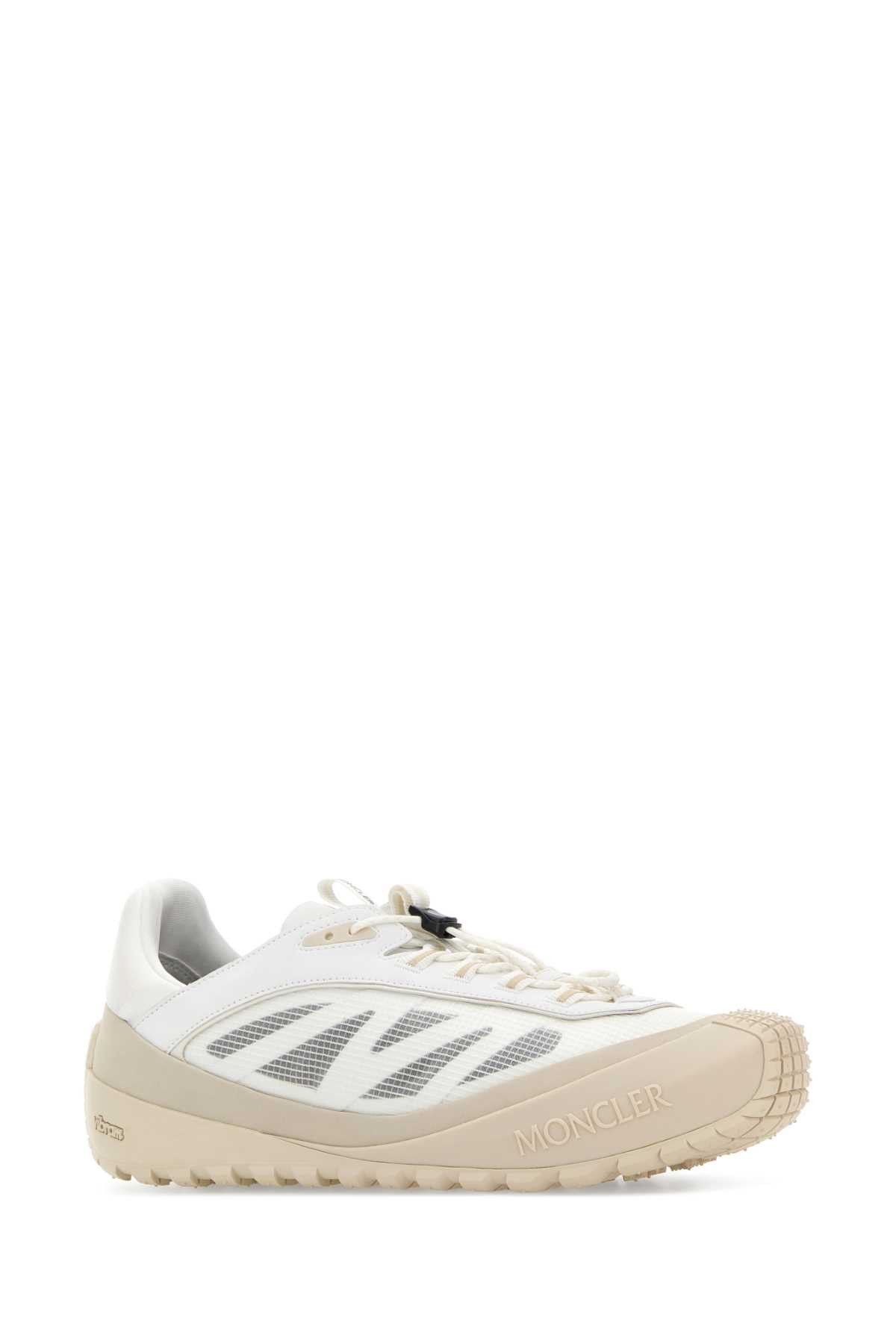 Moncler White Fabric And Leather Trailgrip Sneakers Size US 10 / EU 43 - 2 Thumbnail