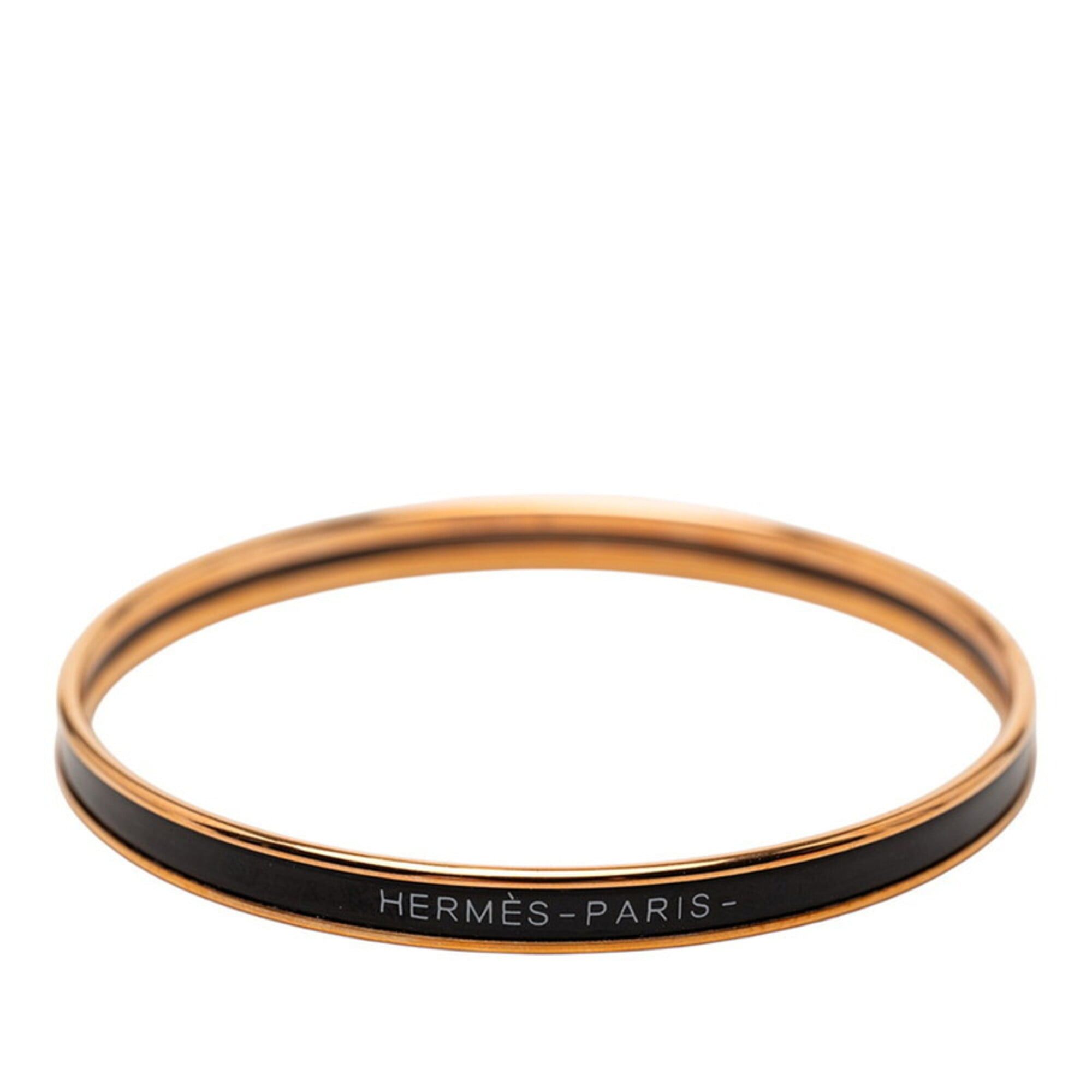 Hermes Hermes Email TPM Bangle, Gold and Black Plated, Enamel, Women's. Size ONE SIZE - 4 Thumbnail