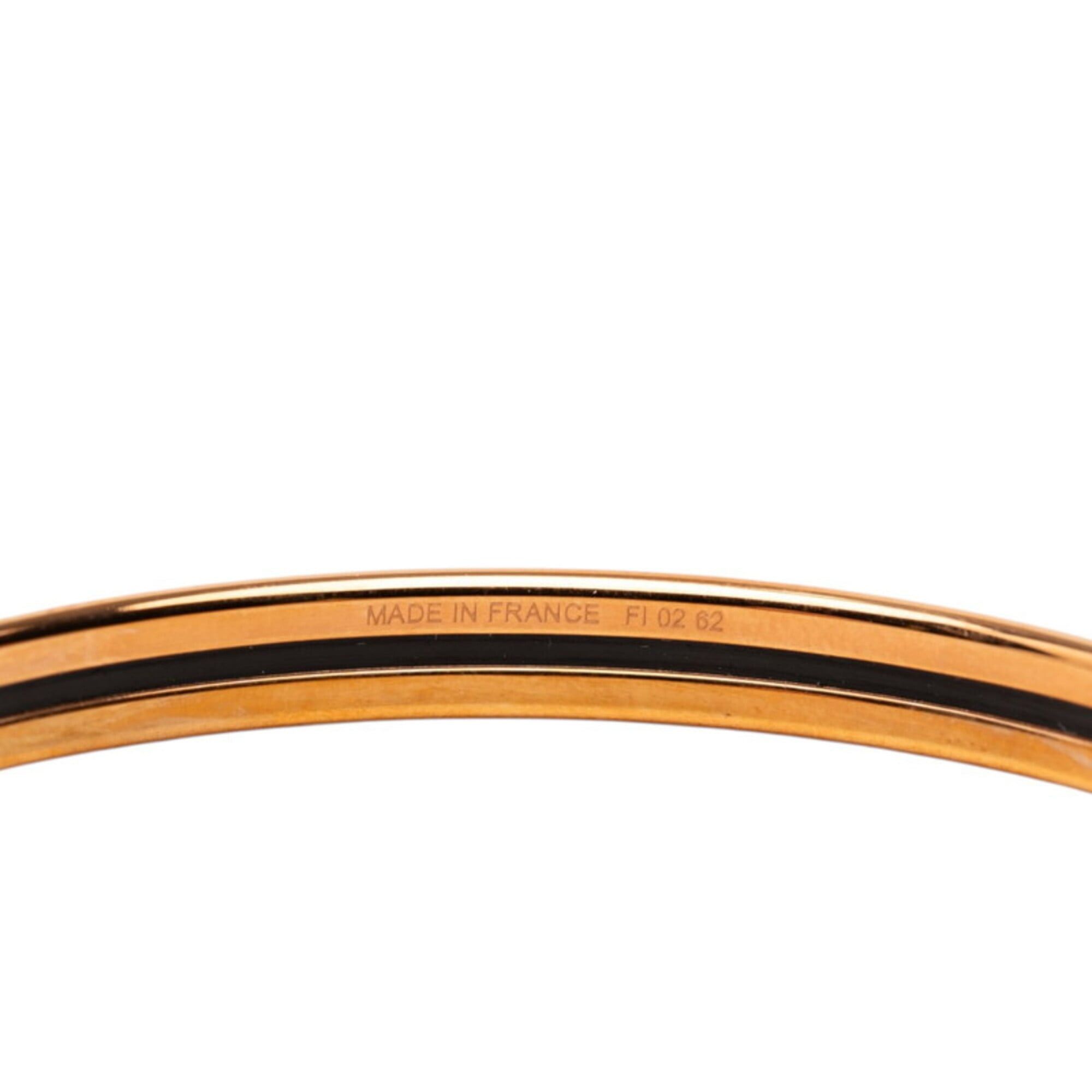 Hermes Hermes Email TPM Bangle, Gold and Black Plated, Enamel, Women's. Size ONE SIZE - 6 Thumbnail