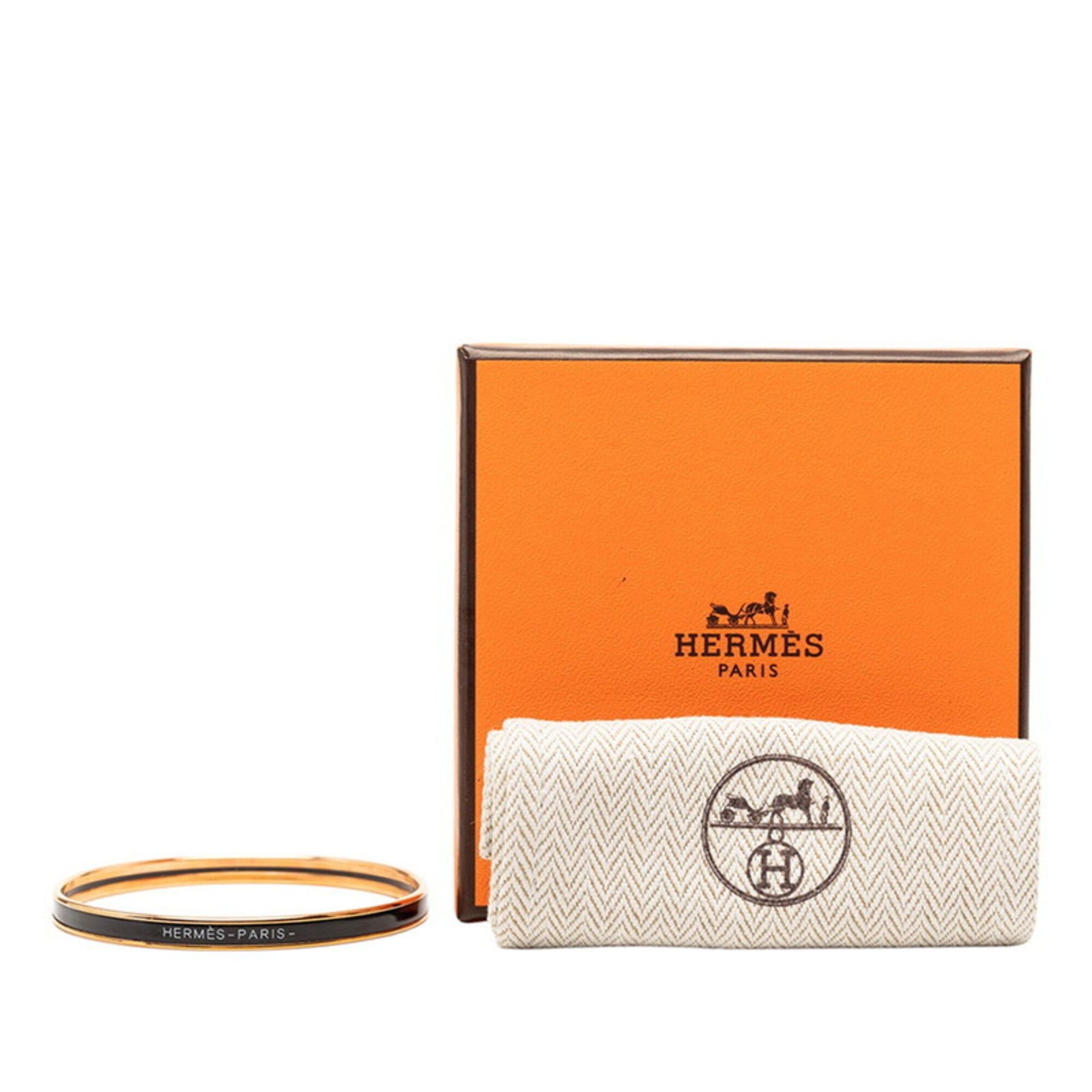 Hermes Hermes Email TPM Bangle, Gold and Black Plated, Enamel, Women's. Size ONE SIZE - 7 Thumbnail