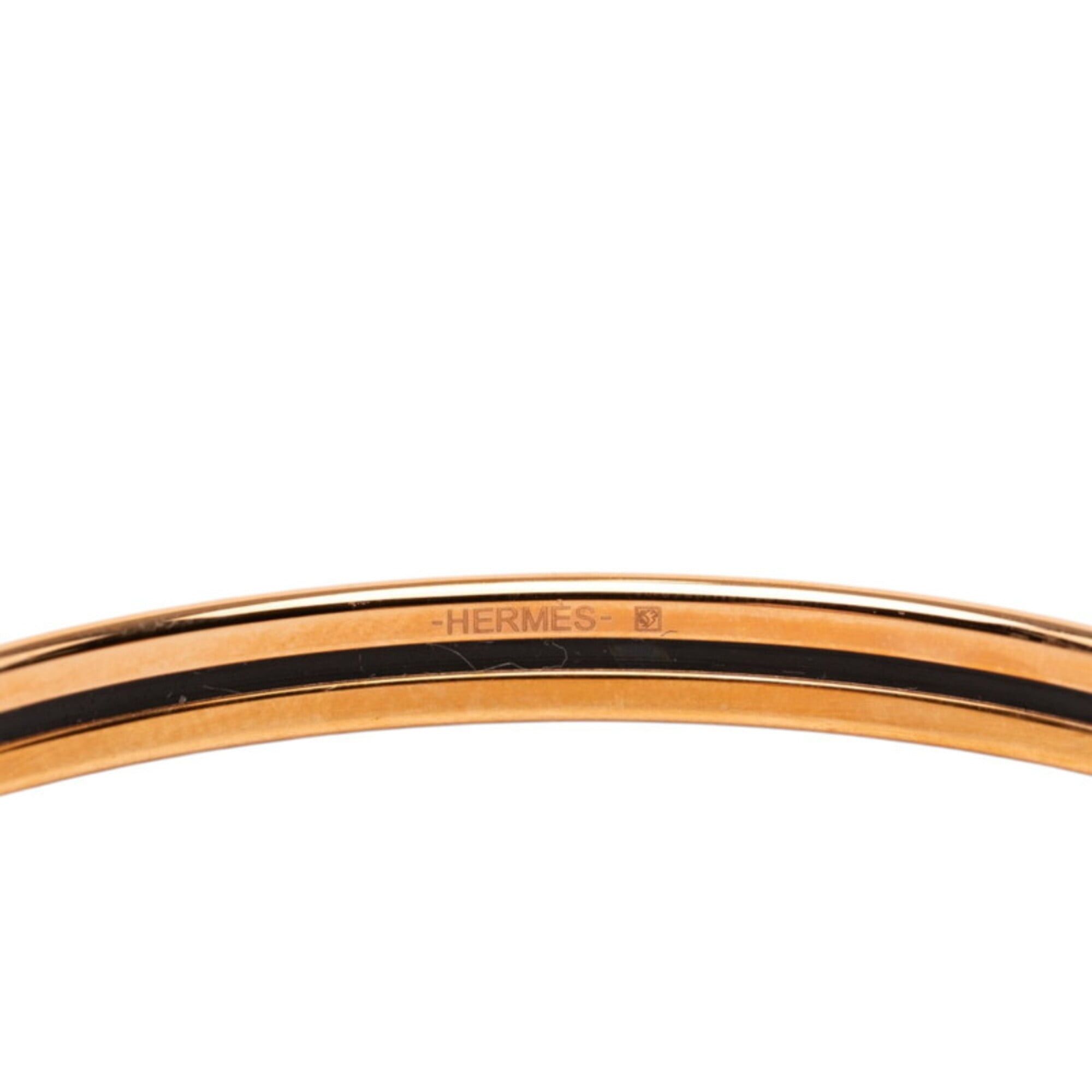 Hermes Hermes Email TPM Bangle, Gold and Black Plated, Enamel, Women's. Size ONE SIZE - 5 Thumbnail