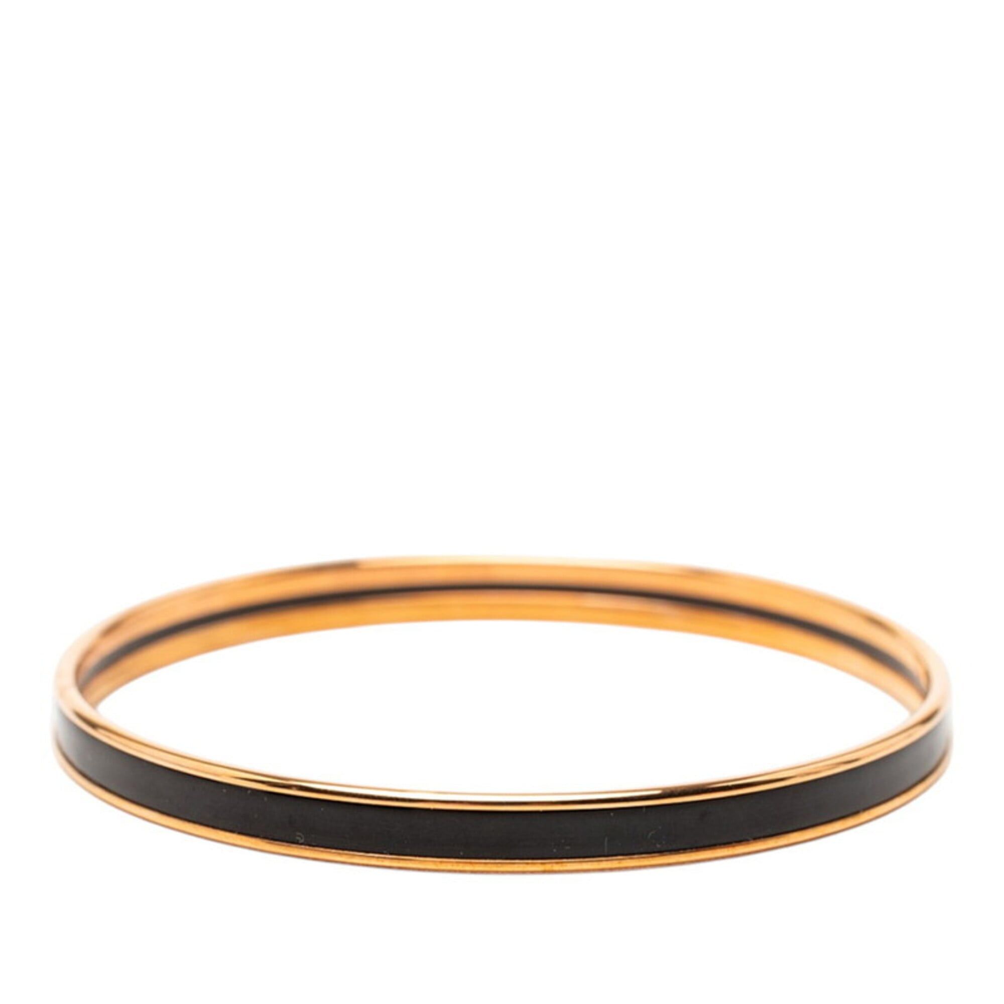 Hermes Hermes Email TPM Bangle, Gold and Black Plated, Enamel, Women's. Size ONE SIZE - 3 Thumbnail