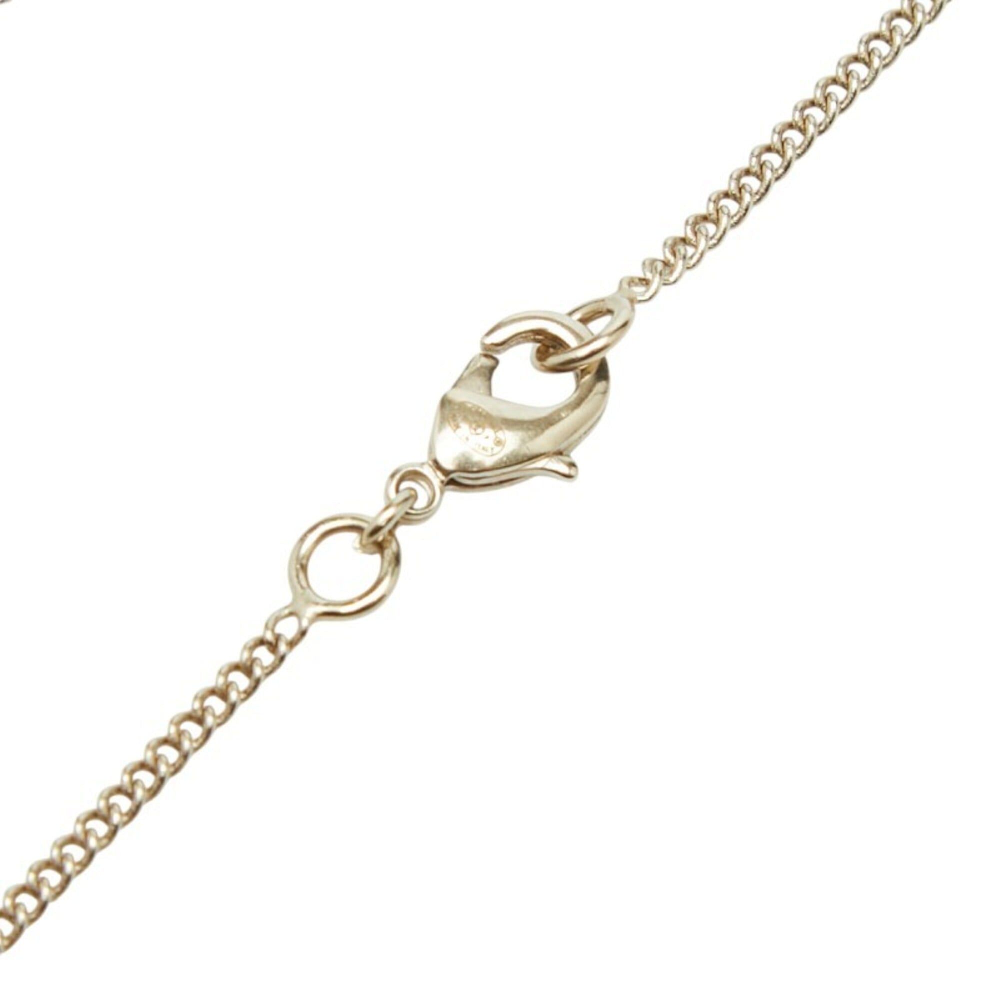 Chanel Chanel Coco Mark Heart & Arrow Rhinestone Pendant Necklace, 10 Stones, Gold Pink Plated Enamel, Women's CHANEL Size ONE SIZE - 5 Thumbnail