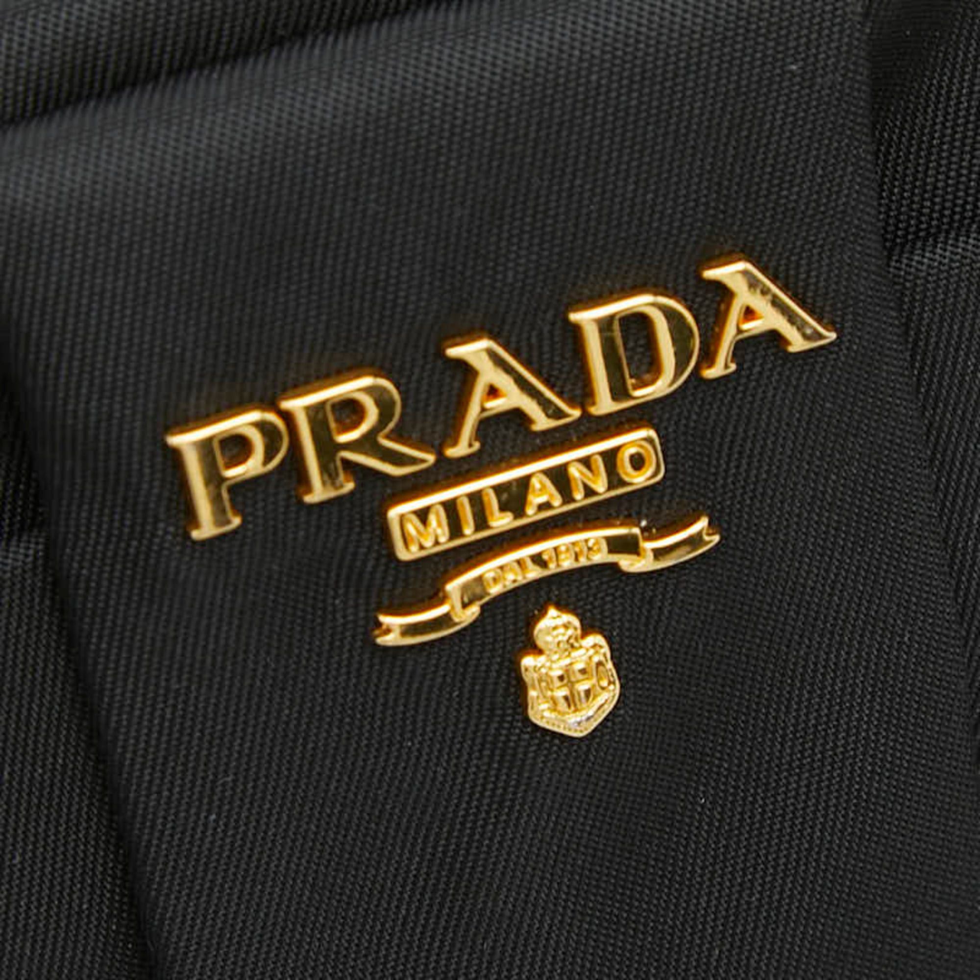 Prada Prada Ribbon Logo Handbag Pouch Black Nylon Women's PRADA Size ONE SIZE - 8 Thumbnail