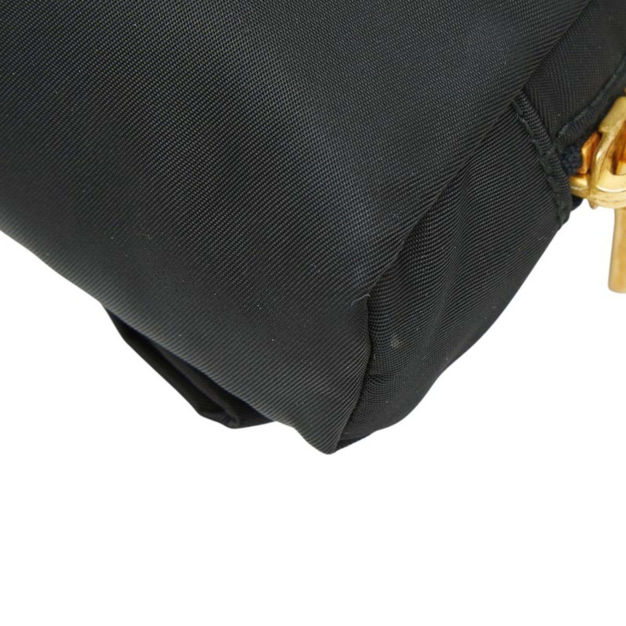 Prada Prada Ribbon Logo Handbag Pouch Black Nylon Women's PRADA Size ONE SIZE - 6 Thumbnail