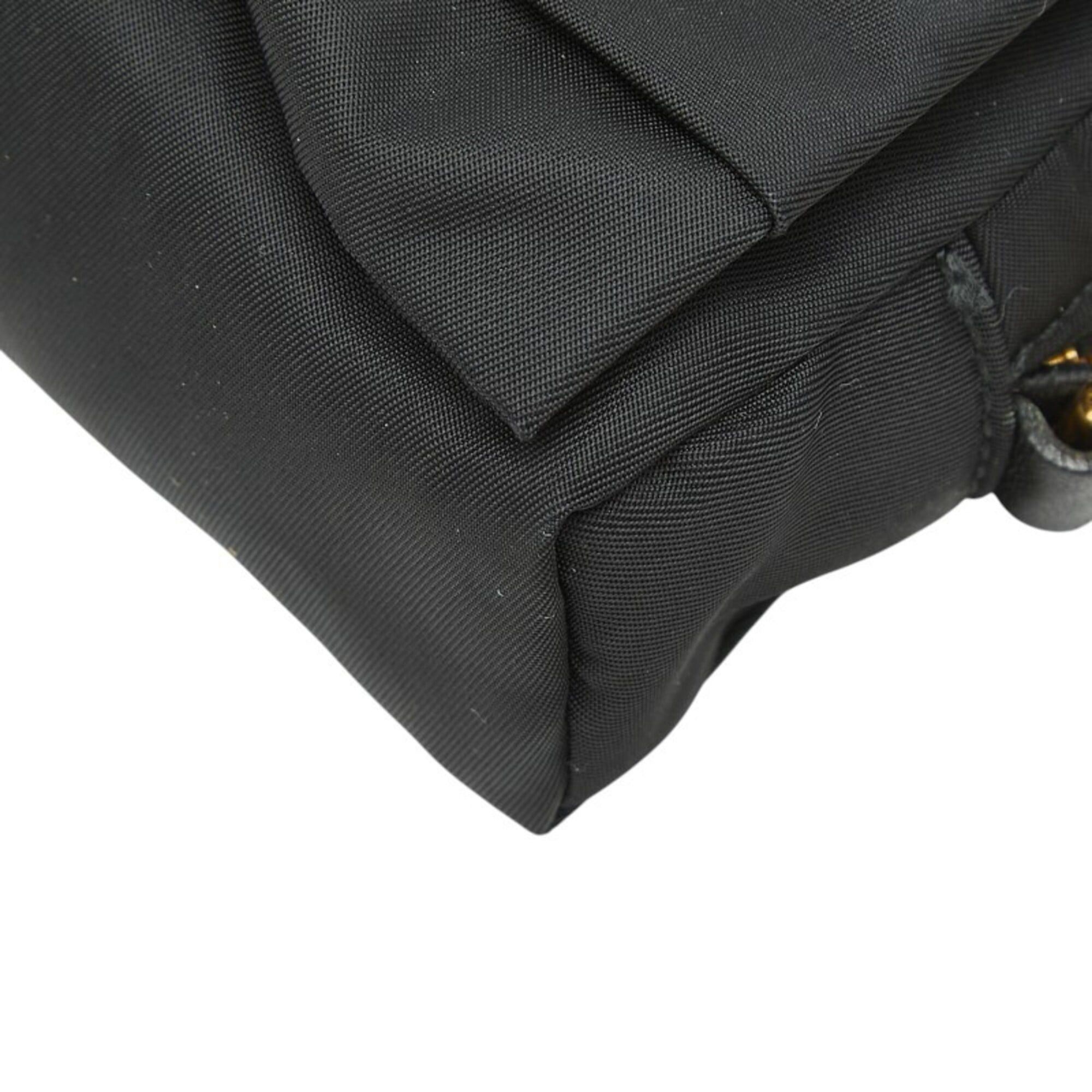 Prada Prada Ribbon Logo Handbag Pouch Black Nylon Women's PRADA Size ONE SIZE - 4 Thumbnail