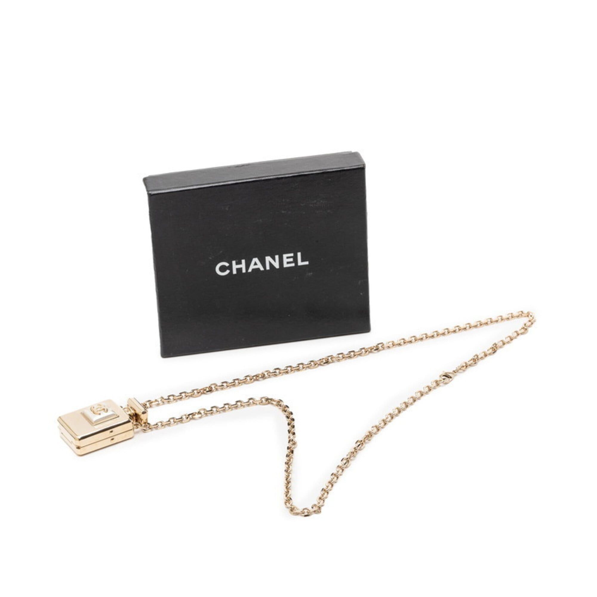 Chanel Chanel Coco Mark Perfume Bottle Chain Pendant Necklace, Gold Plated, Faux Pearl, Women's. Size ONE SIZE - 6 Thumbnail
