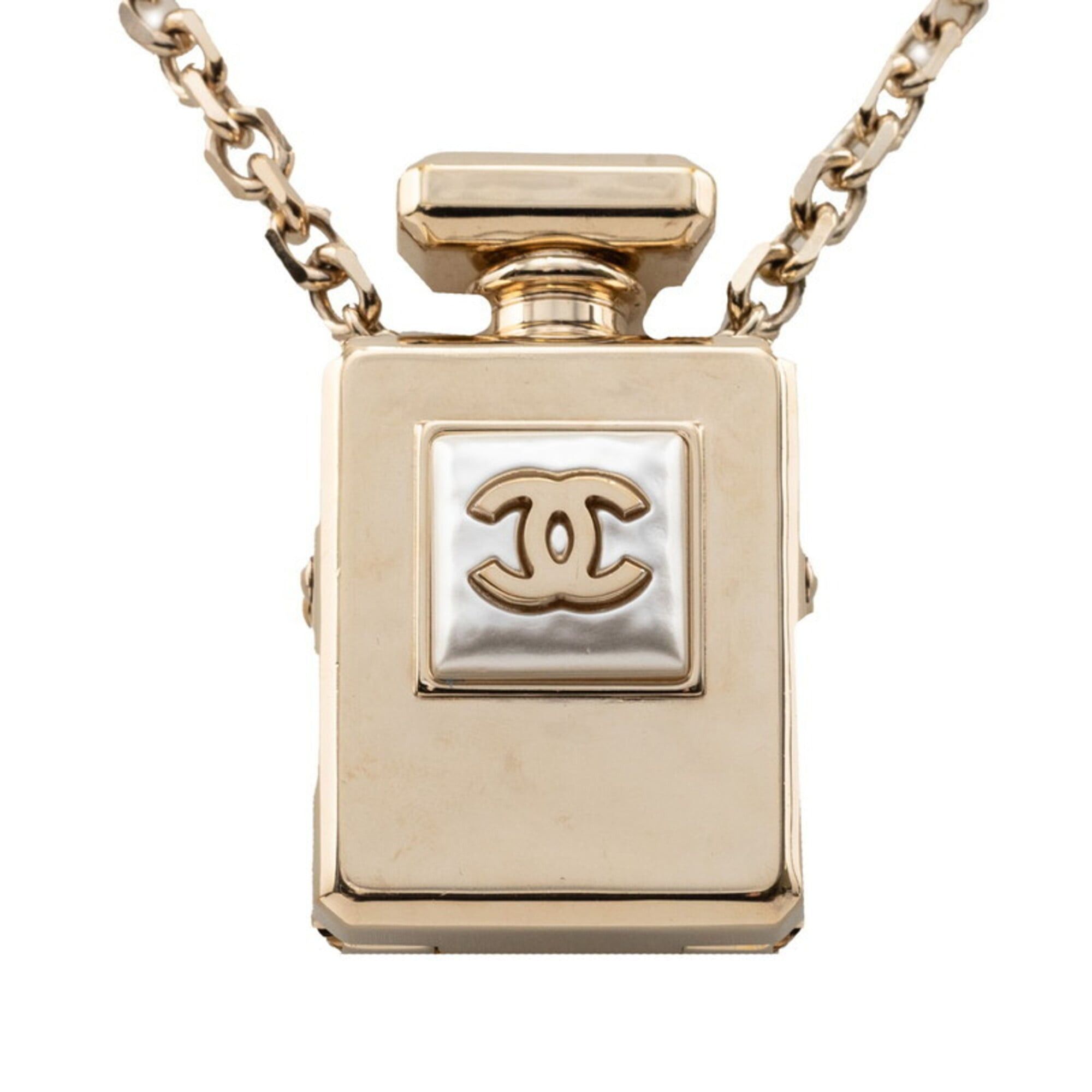 Chanel Chanel Coco Mark Perfume Bottle Chain Pendant Necklace, Gold Plated, Faux Pearl, Women's. Size ONE SIZE - 2 Thumbnail