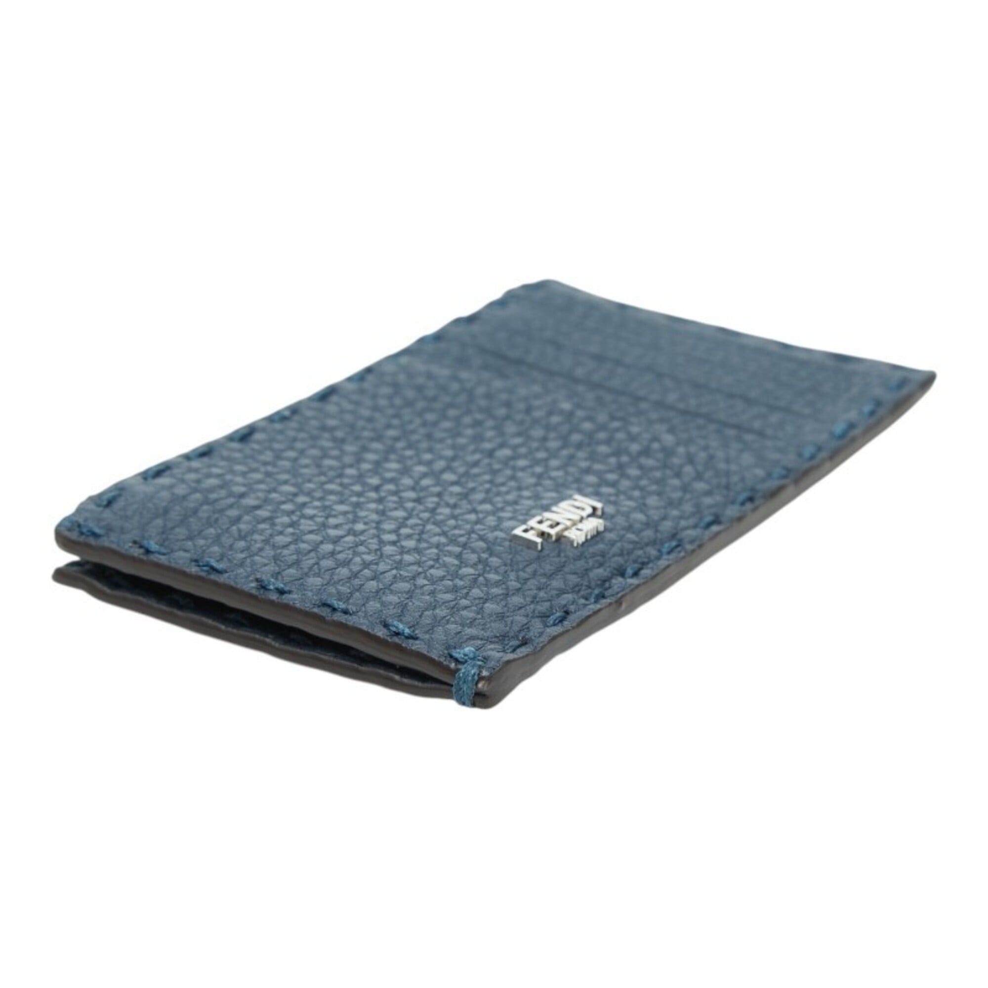 Fendi Fendi Selleria Fragment Case, Business Card Holder/Card Navy Red Leather, Women's FENDI Size ONE SIZE - 5 Thumbnail