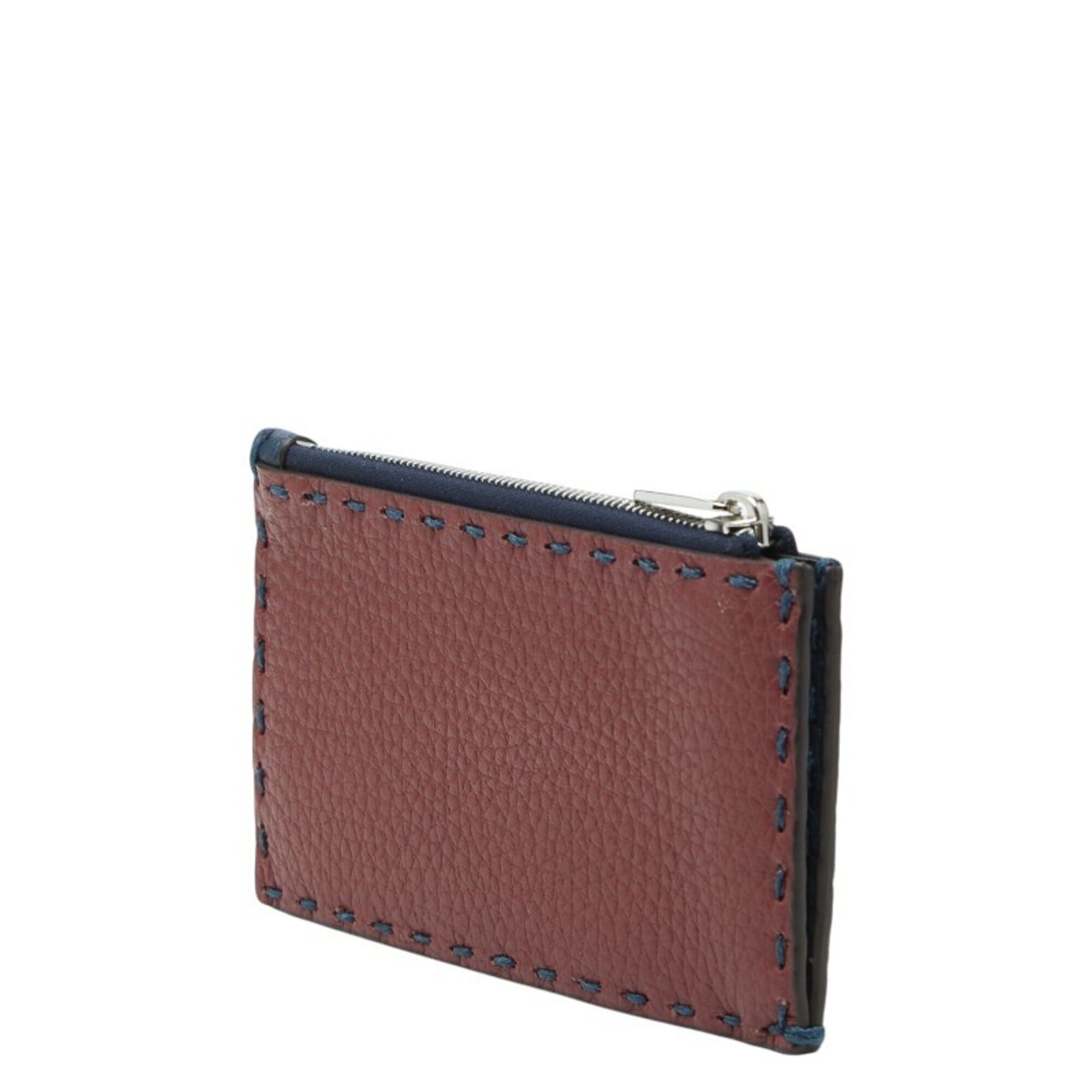 Fendi Fendi Selleria Fragment Case, Business Card Holder/Card Navy Red Leather, Women's FENDI Size ONE SIZE - 2 Thumbnail