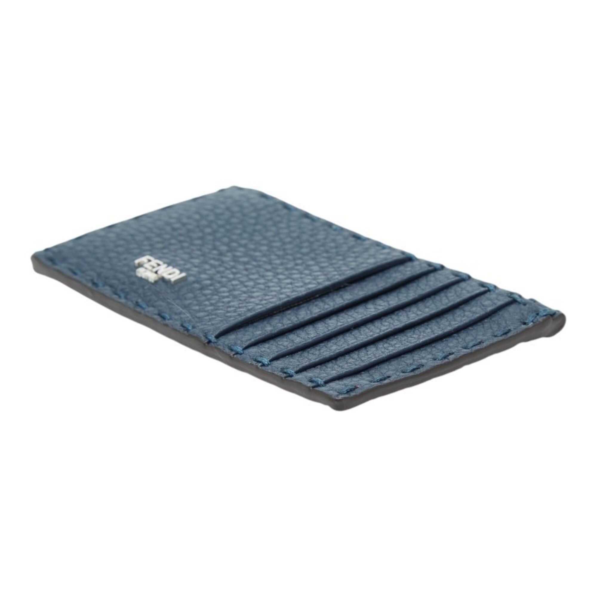 Fendi Fendi Selleria Fragment Case, Business Card Holder/Card Navy Red Leather, Women's FENDI Size ONE SIZE - 4 Thumbnail