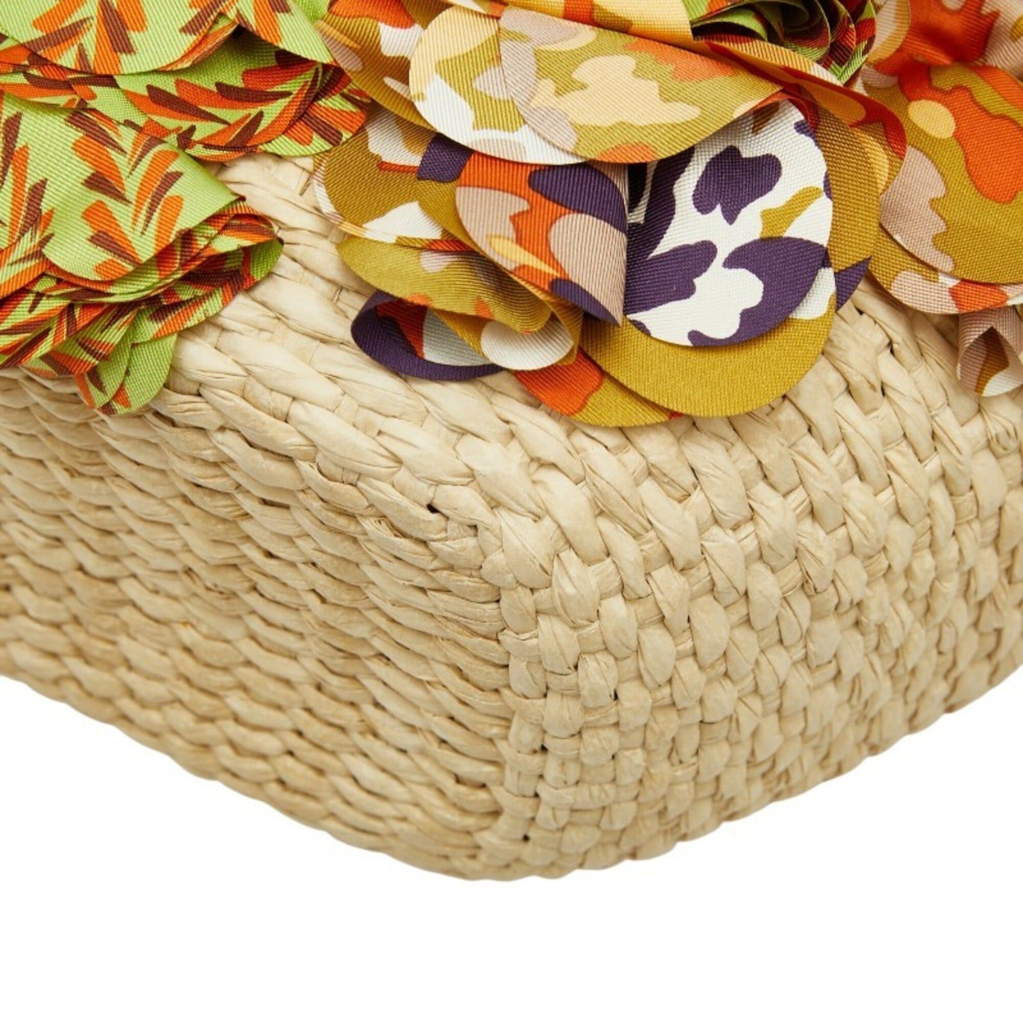 Prada Prada Triangle Logo Plate Raffia Basket Bag Handbag Multicolor Women's PRADA Size ONE SIZE - 4 Thumbnail