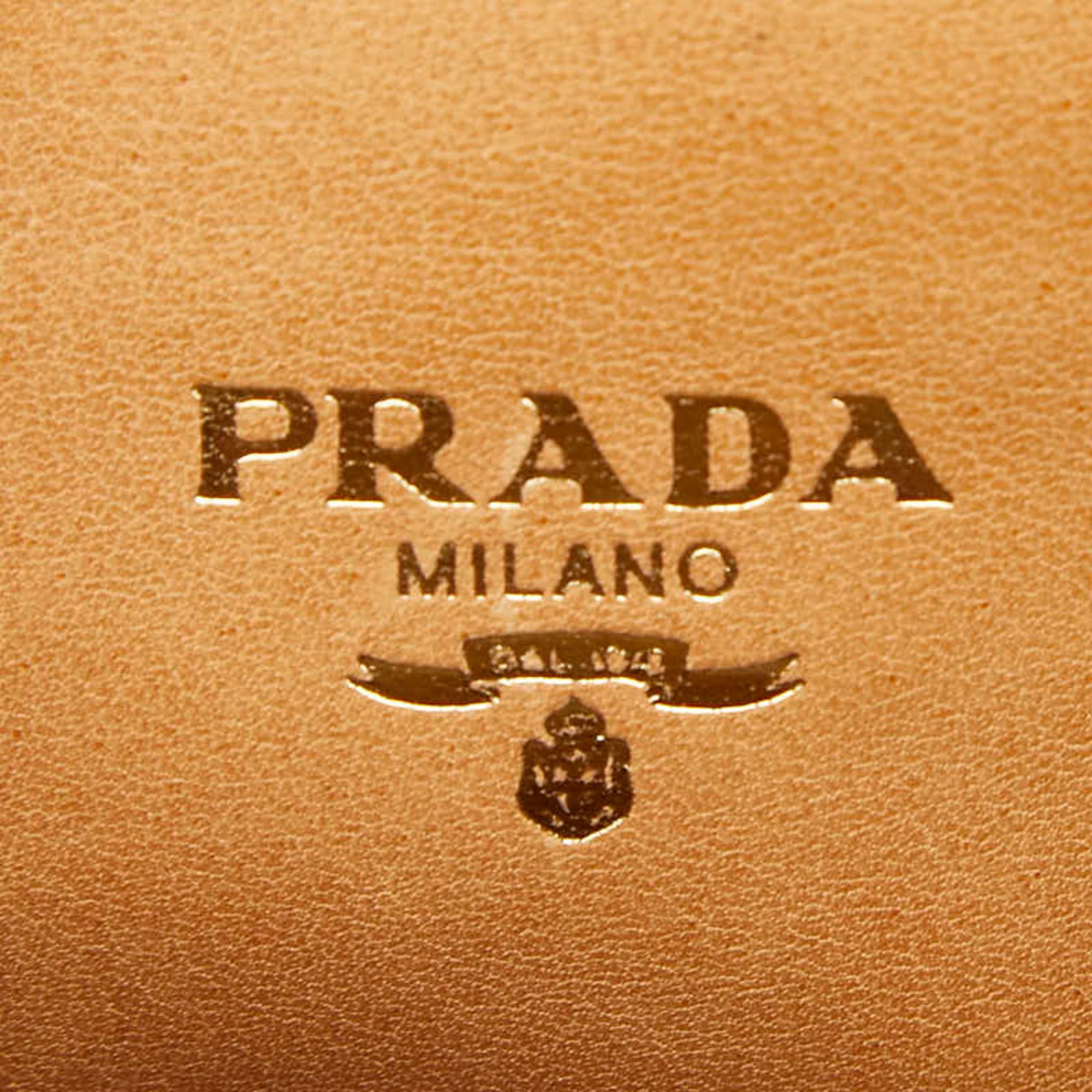 Prada Prada Triangle Logo Plate Raffia Basket Bag Handbag Multicolor Women's PRADA Size ONE SIZE - 10 Thumbnail