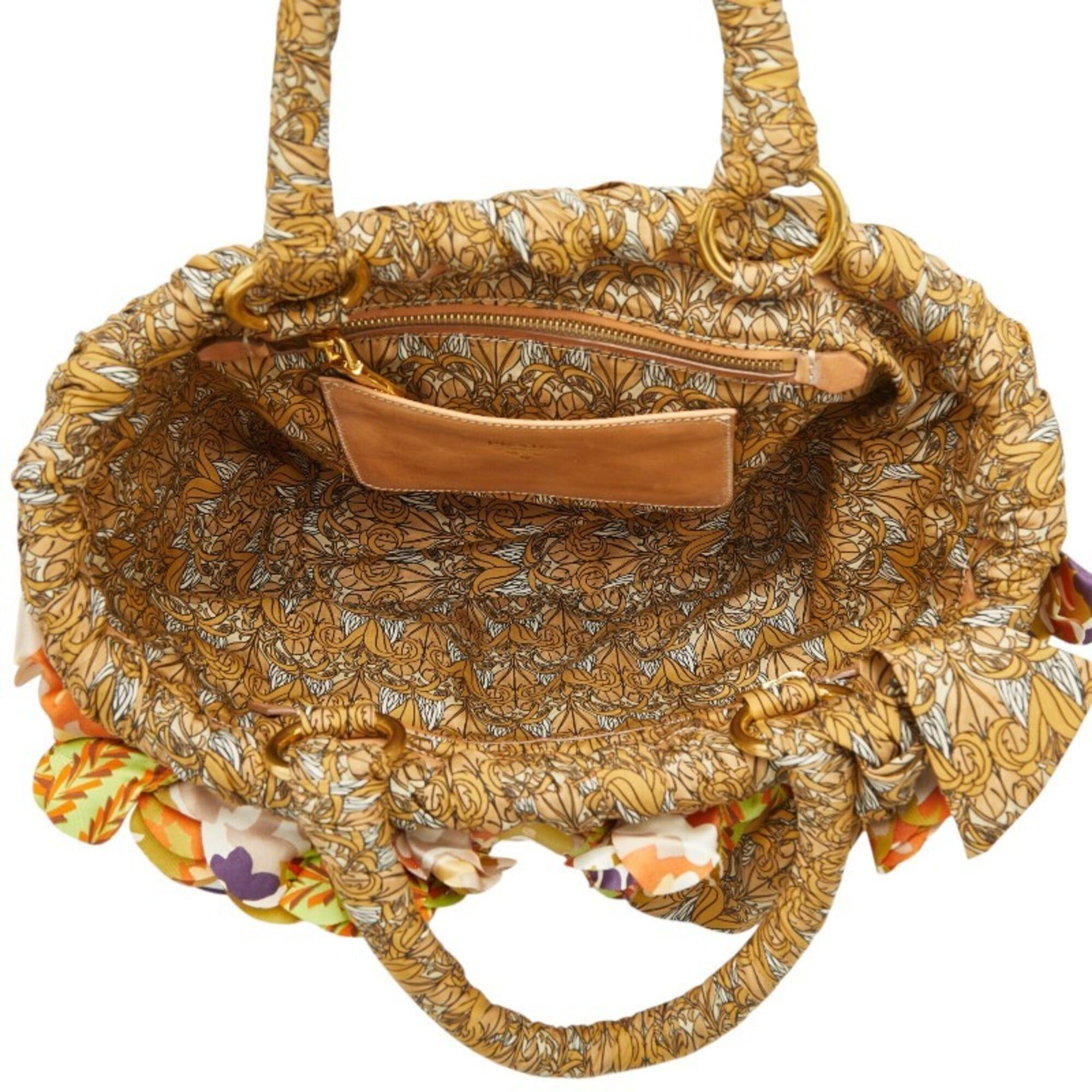 Prada Prada Triangle Logo Plate Raffia Basket Bag Handbag Multicolor Women's PRADA Size ONE SIZE - 8 Thumbnail