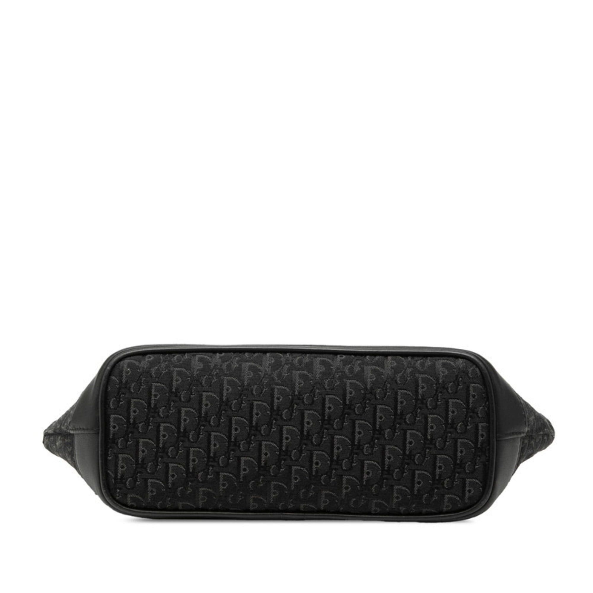 Dior Christian Dior Dior Street Chic Trotter Handbag, Black Leather & Canvas, Women's. Size ONE SIZE - 3 Thumbnail