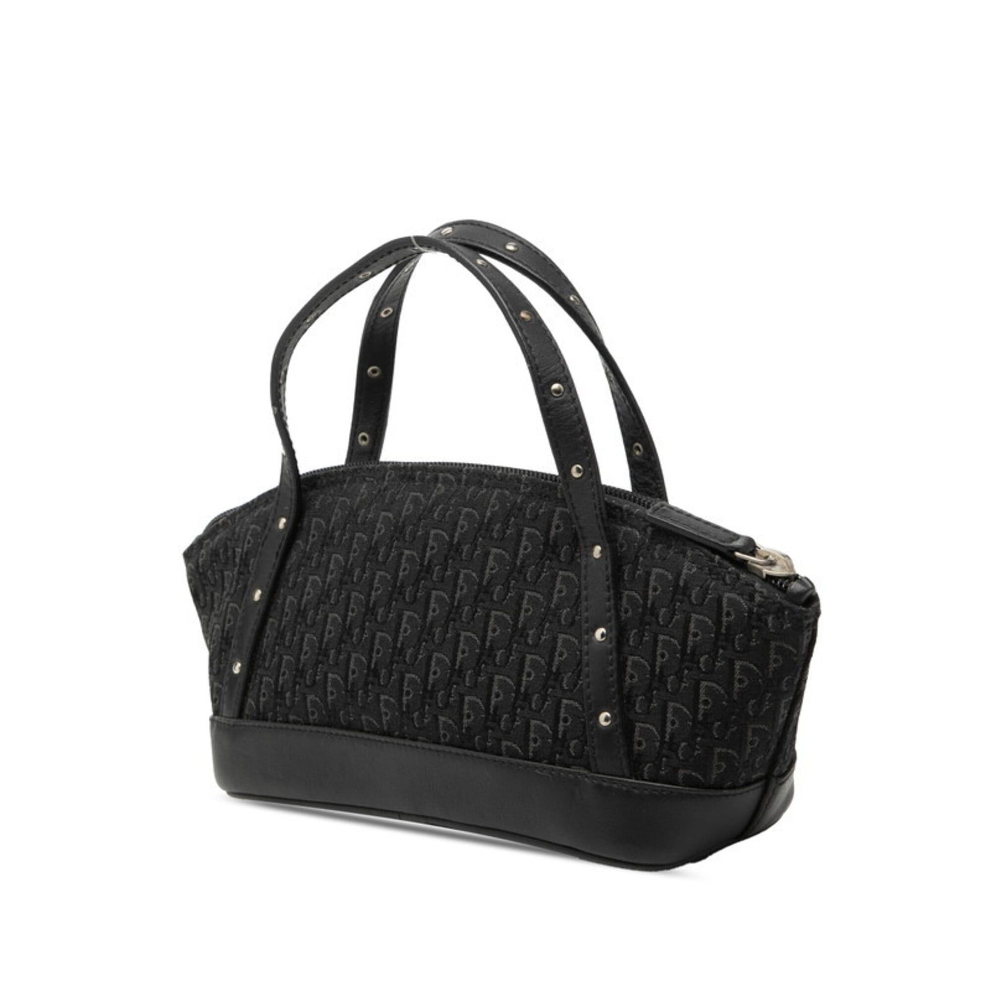 Dior Christian Dior Dior Street Chic Trotter Handbag, Black Leather & Canvas, Women's. Size ONE SIZE - 2 Thumbnail