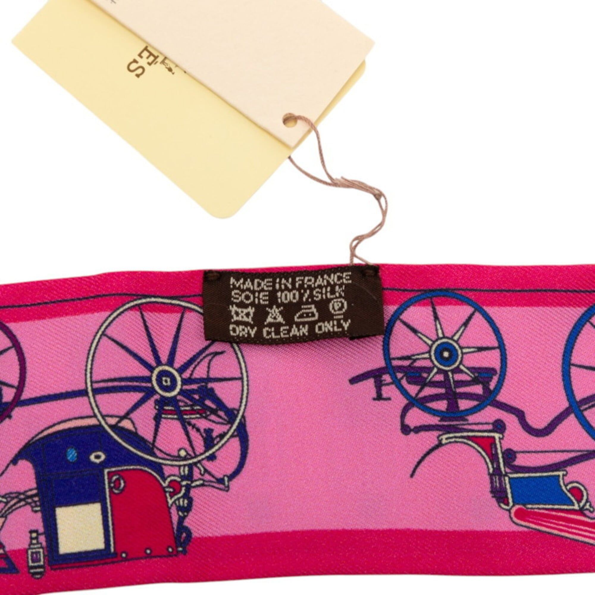 Hermes Hermes Twilly Les Voitures Nouvelle (The Evolution of Horse-Drawn Carriages) Scarf/Muffler, Pink Multicolor Silk, Women's HERMES Size ONE SIZE - 4 Thumbnail