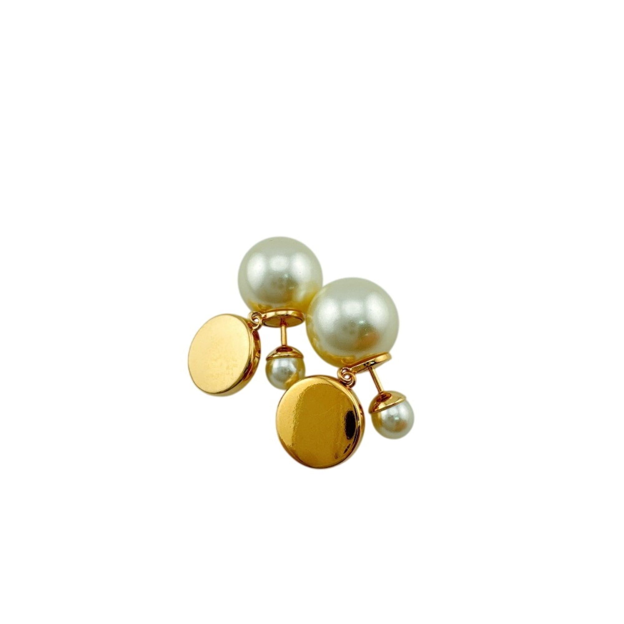 Dior Christian Dior Dior Tribal Pearl Bee CD Logo Earrings (Pair) - Gold Size ONE SIZE - 2 Thumbnail