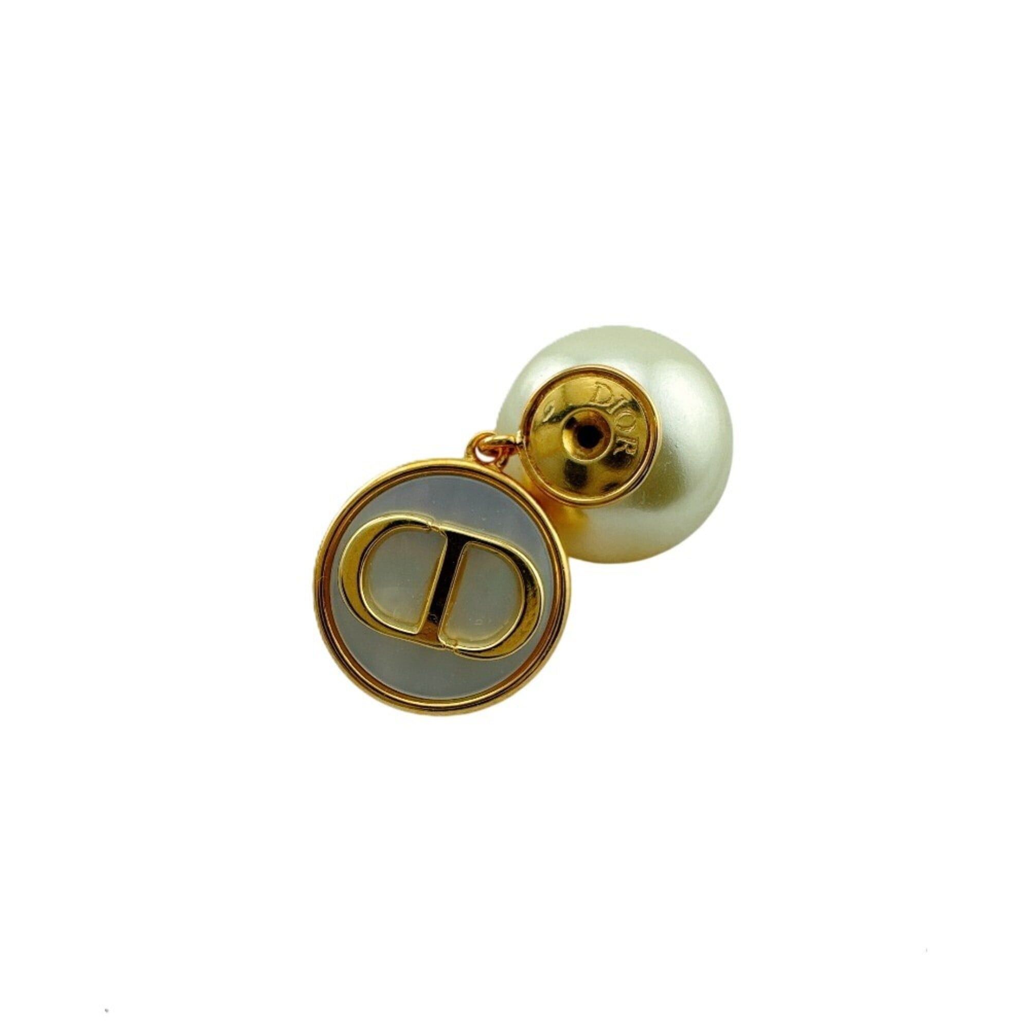 Dior Christian Dior Dior Tribal Pearl Bee CD Logo Earrings (Pair) - Gold Size ONE SIZE - 4 Thumbnail